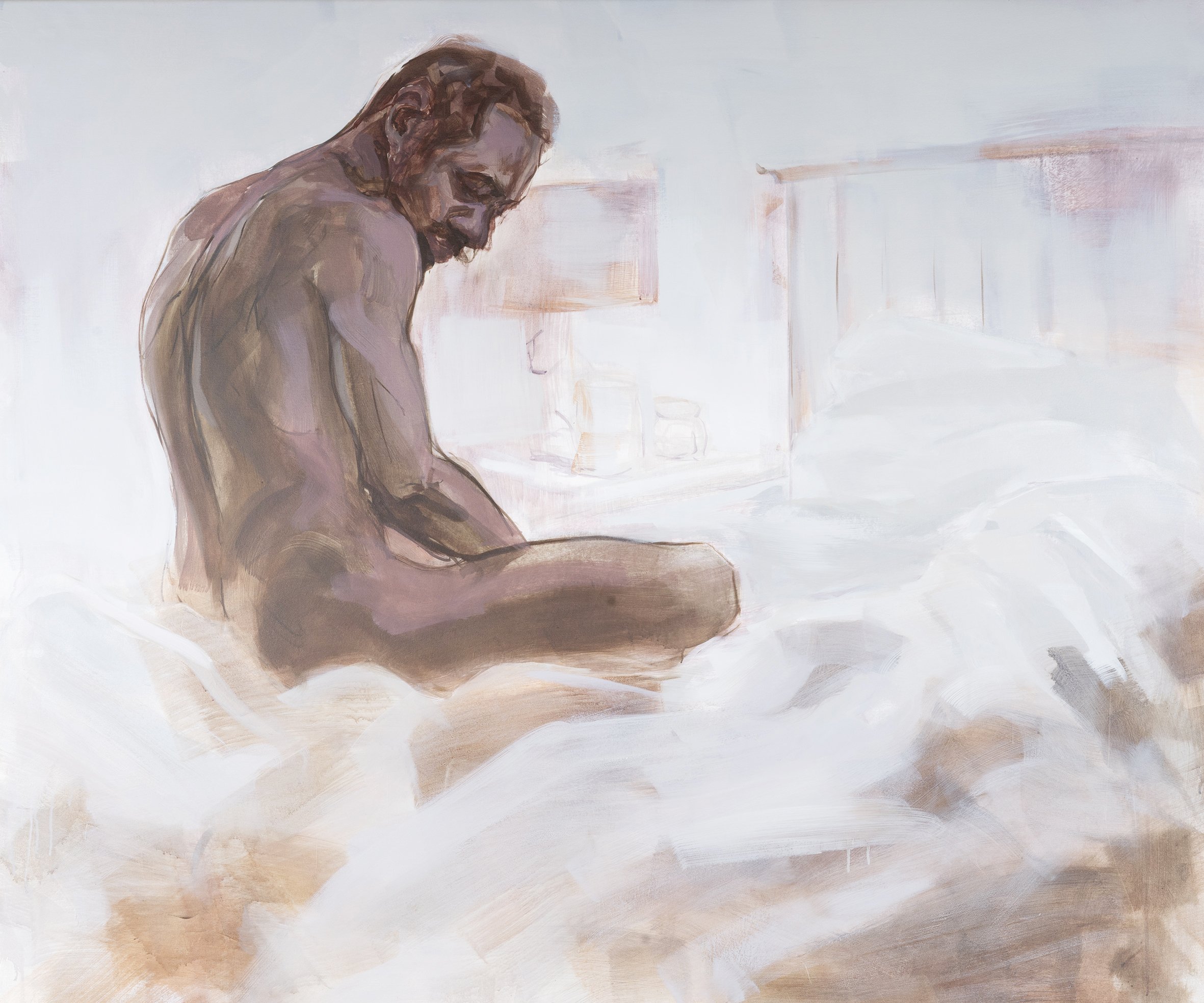  Kirubel Mandefro  
 Waiting Where You Are Not , 2025 
Acrylic on canvas 
135 × 160 cm 
£ 
 