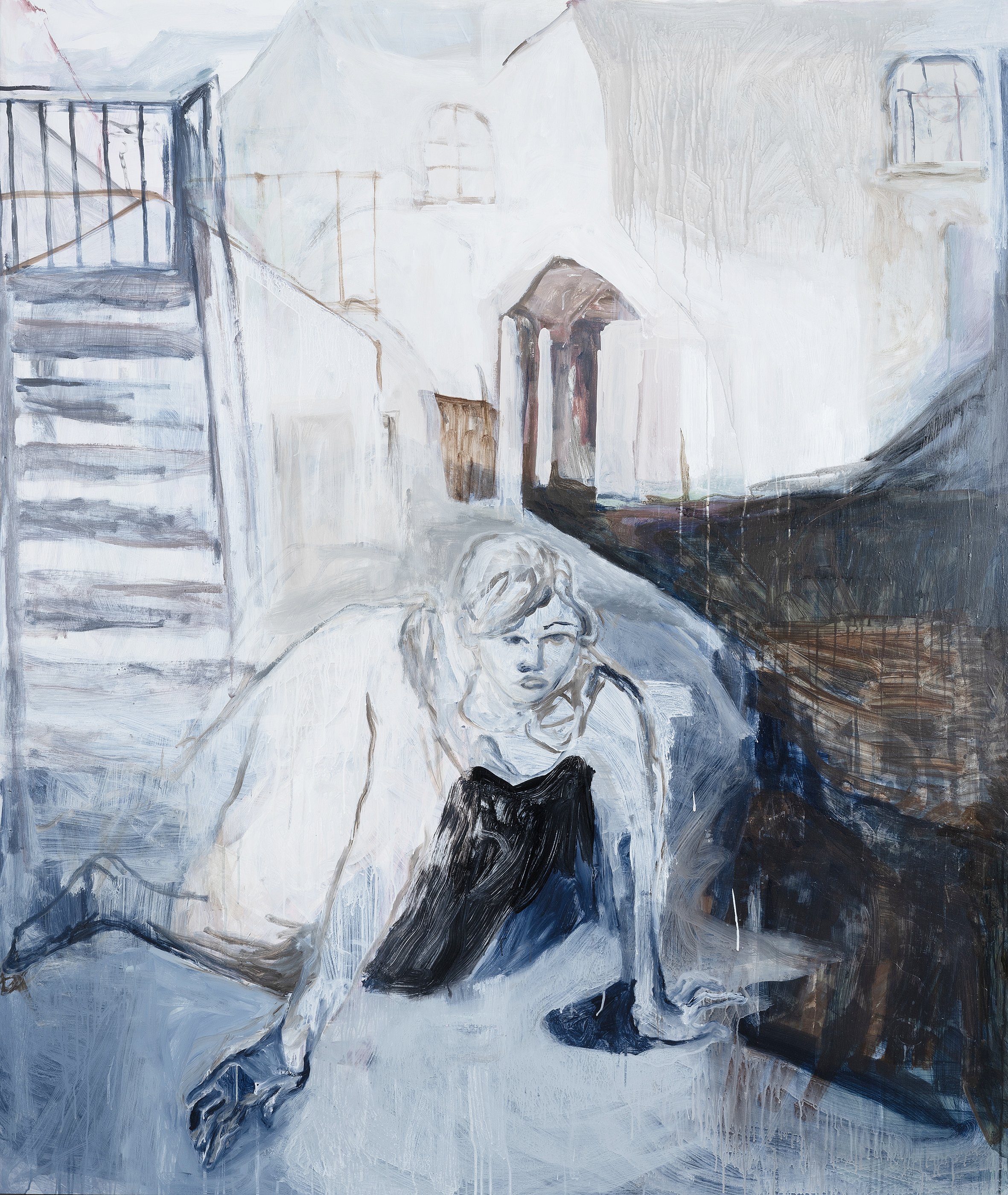  Olya Avstreyh  
 Her Breath Went Right Through Me , 2026 
Acrylic on canvas 
200 × 169 cm 
£ 
 