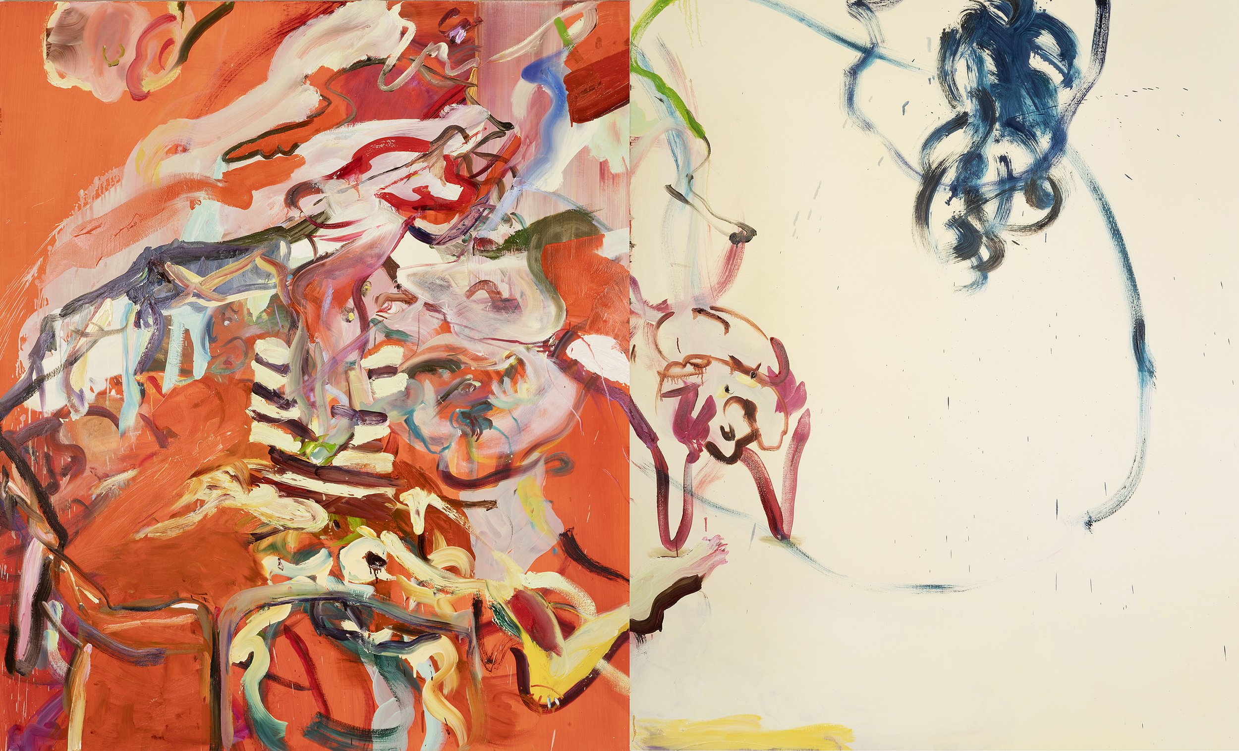  Olivia Guillot  
 Carnival, Carnage, Feet , 2026 
Oil on canvas 
320 × 195 cm 
£ 
 
