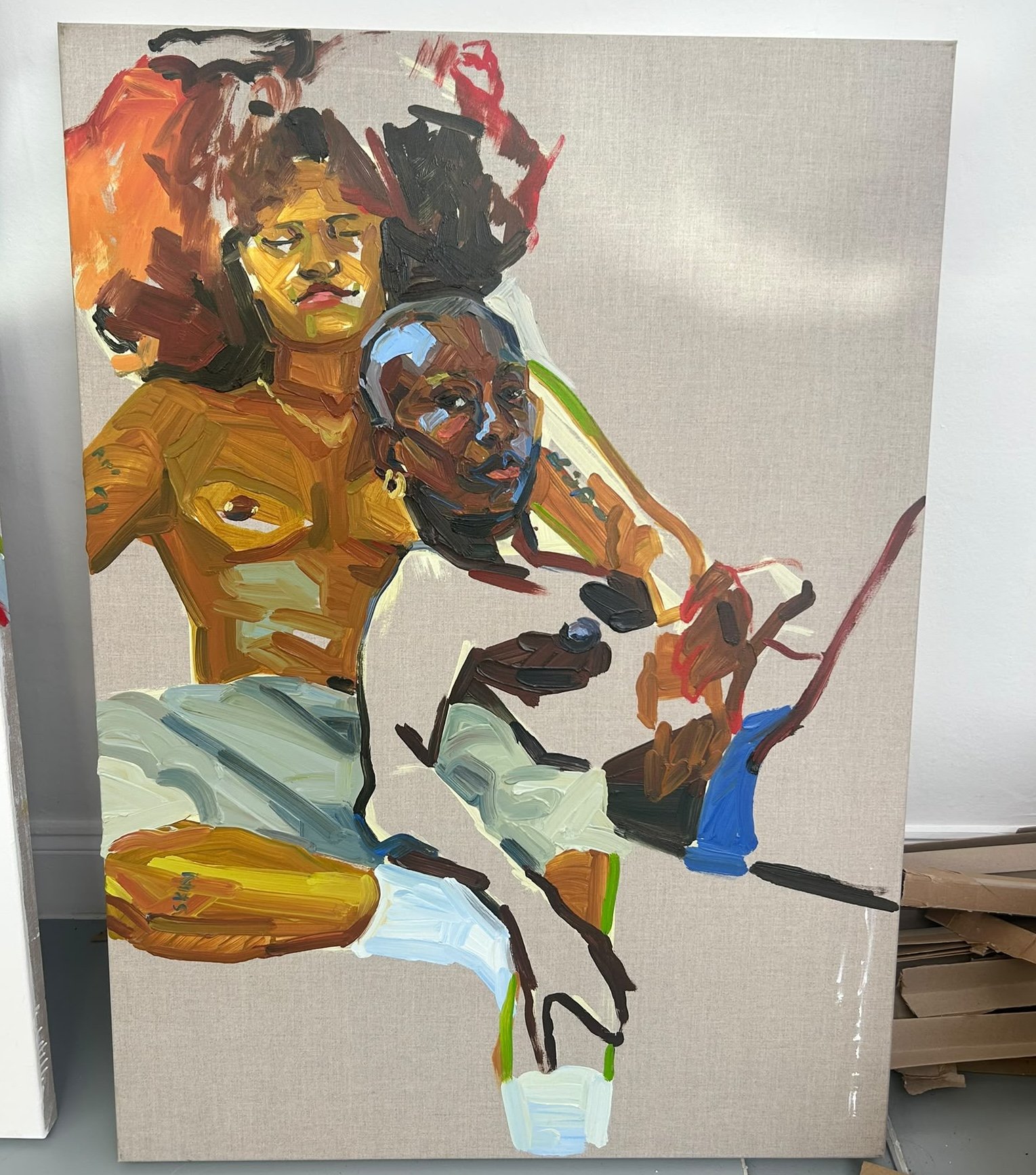  Liv and Rene  
Oil on linen 
80 x 110 cm 
£ [PRICE] ex. VAT 
 