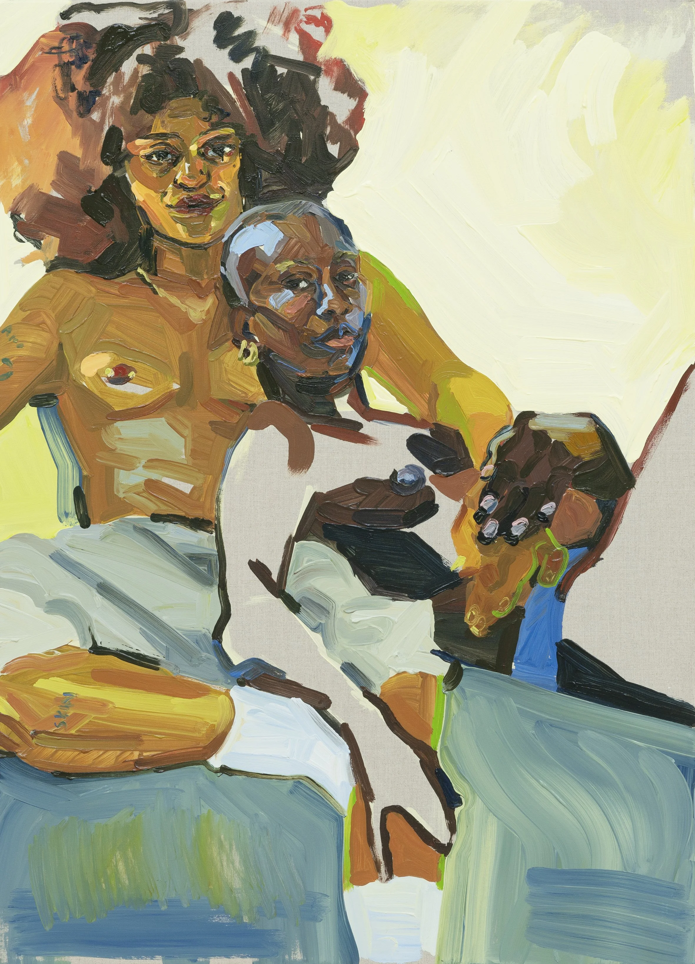  Liv and Rene  
Oil on linen 
80 x 110 cm 
£ 5,500 
 