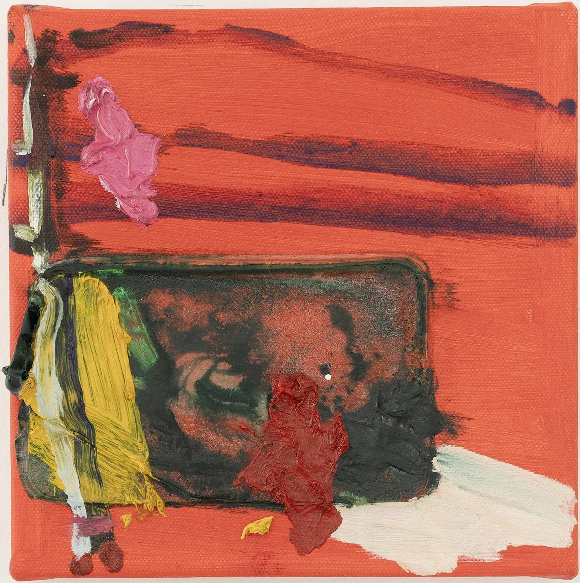  Olivia Guillot  
 Across the Field a Puddle Squealed , 2026 
Oil on canvas 
20 × 20 cm 
£ 
 
