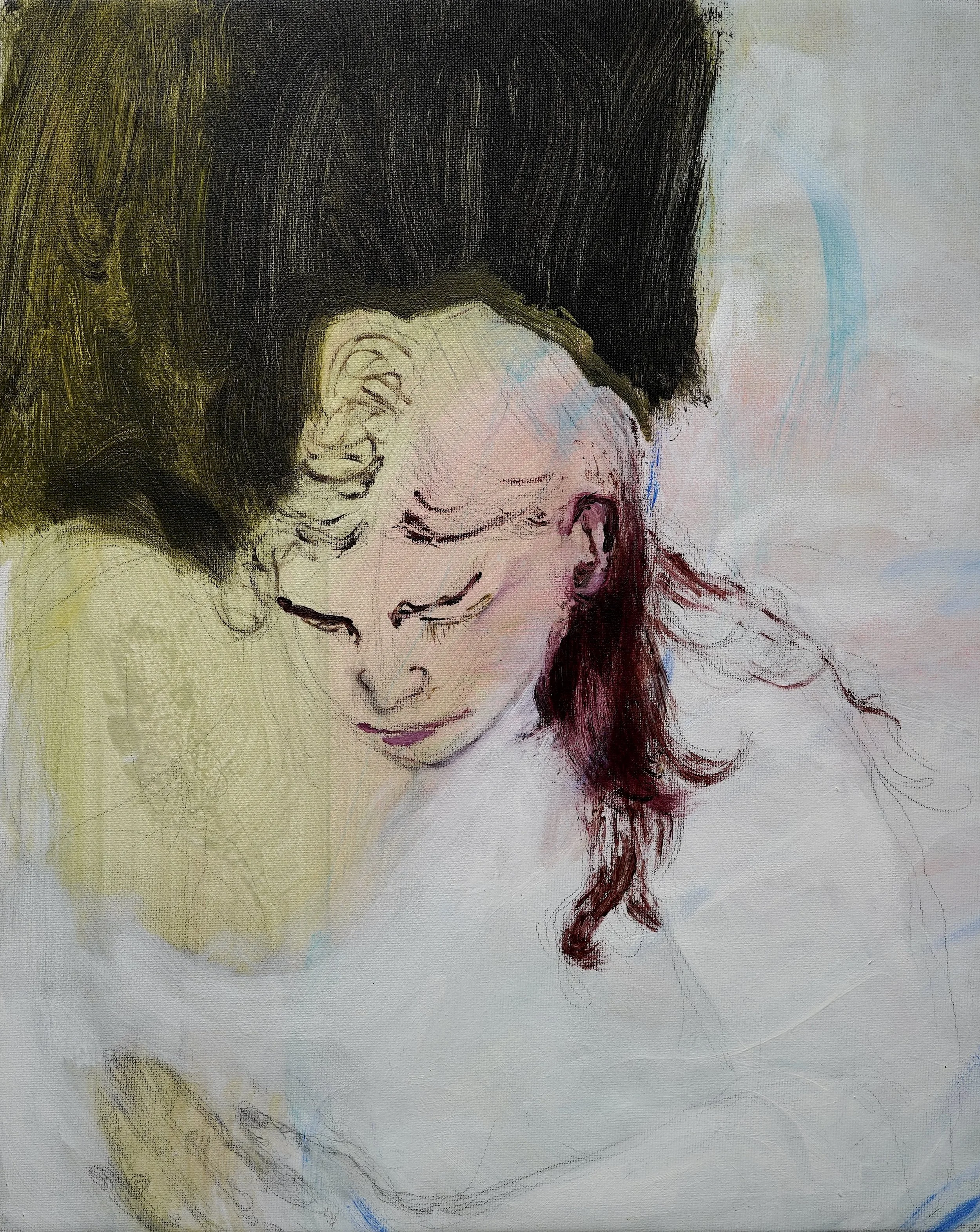 Hold Your Heart, 2025, acrylic on canvas, 50x40 cm