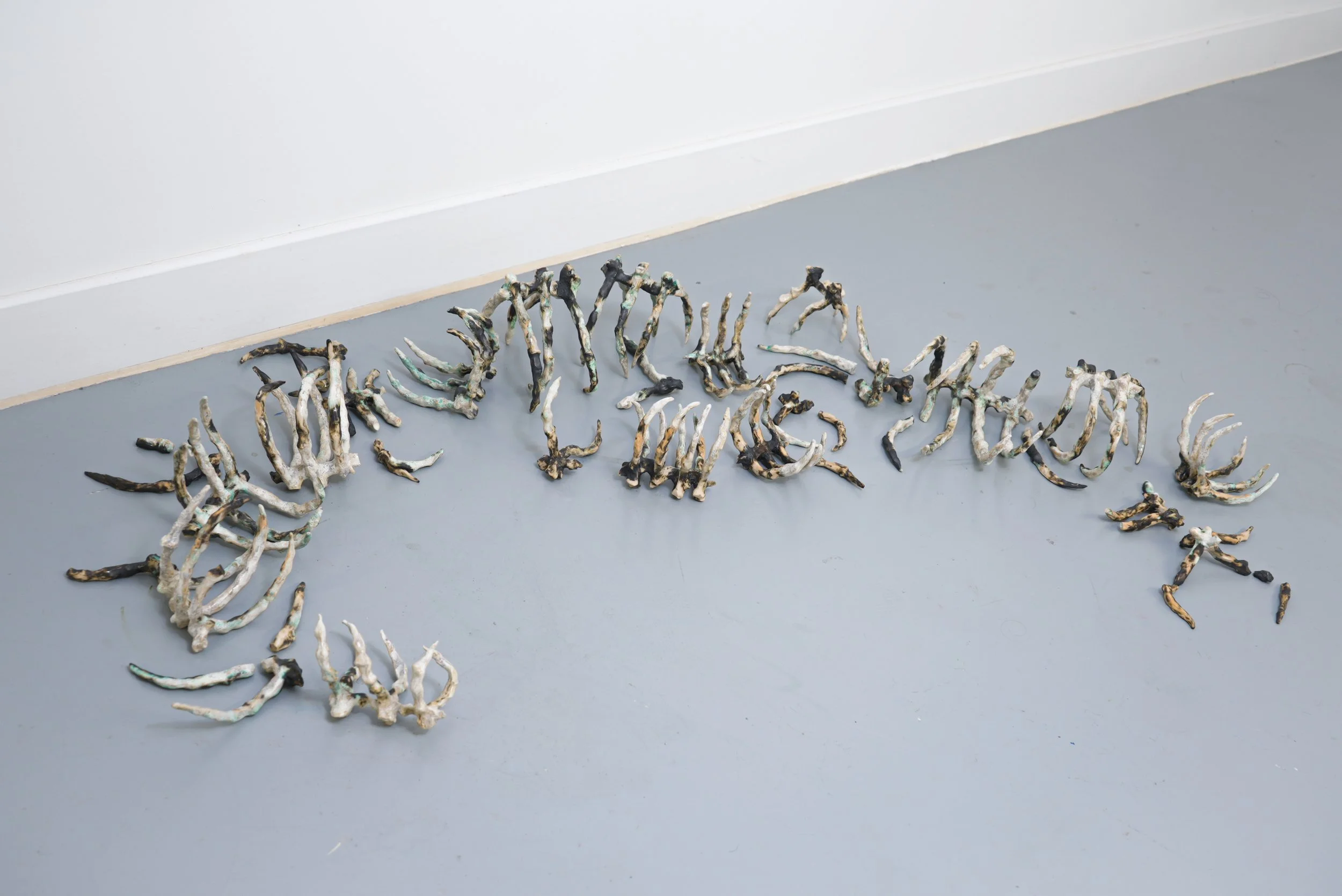 Alex Morante 
 From the Pyre, 2026  
Glazed stoneware 
20 x 113 x 100 cm, set of 44 works 
£3,000 
 