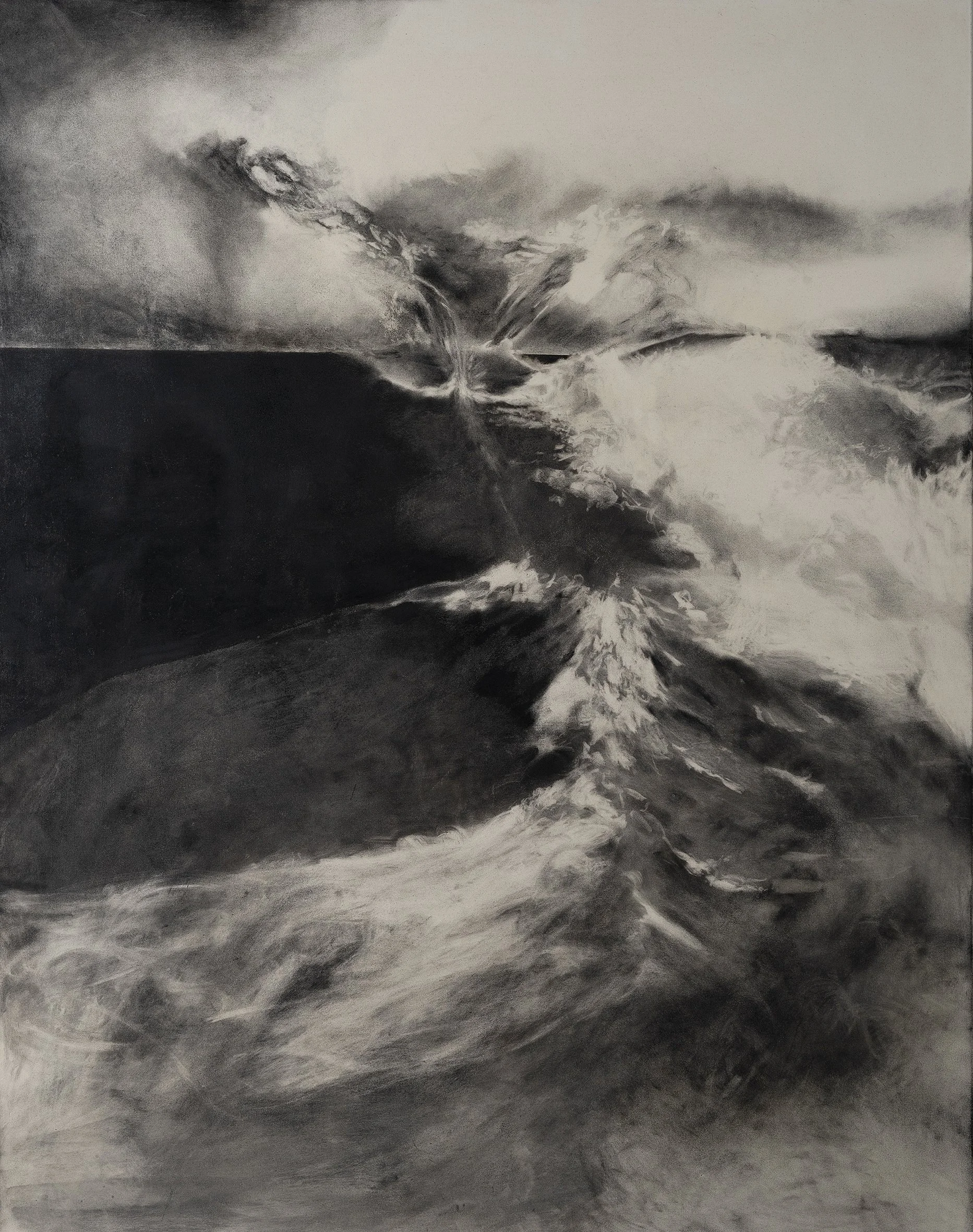  Valentina Attolini  
 Me toma un fuego inventado y la aguja zurce hacia afuera , 2024 
Charcoal on canvas 
165 × 130 cm 
£ 
 