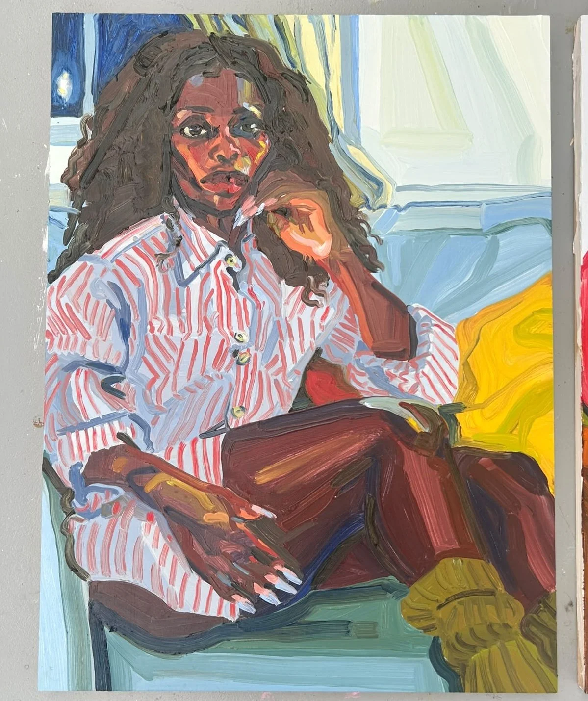  Tolu, in the Artist's Flat  
Oil on wooden panel 
46 x 61 cm 
£ [PRICE] ex. VAT 
 