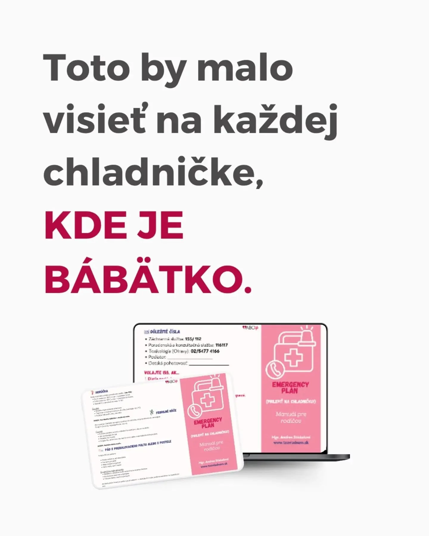 Ty vie&scaron;, čo je to zobudiť sa o 2:00
a &iacute;sť skontrolovať, či b&aacute;b&auml;tko d&yacute;cha. 

T&aacute; &uacute;zkosť nie je slabosť. Je to l&aacute;ska.

Len nikto ti nedal do ruky nič konkr&eacute;tne.
Len obyčajn&eacute; "na to