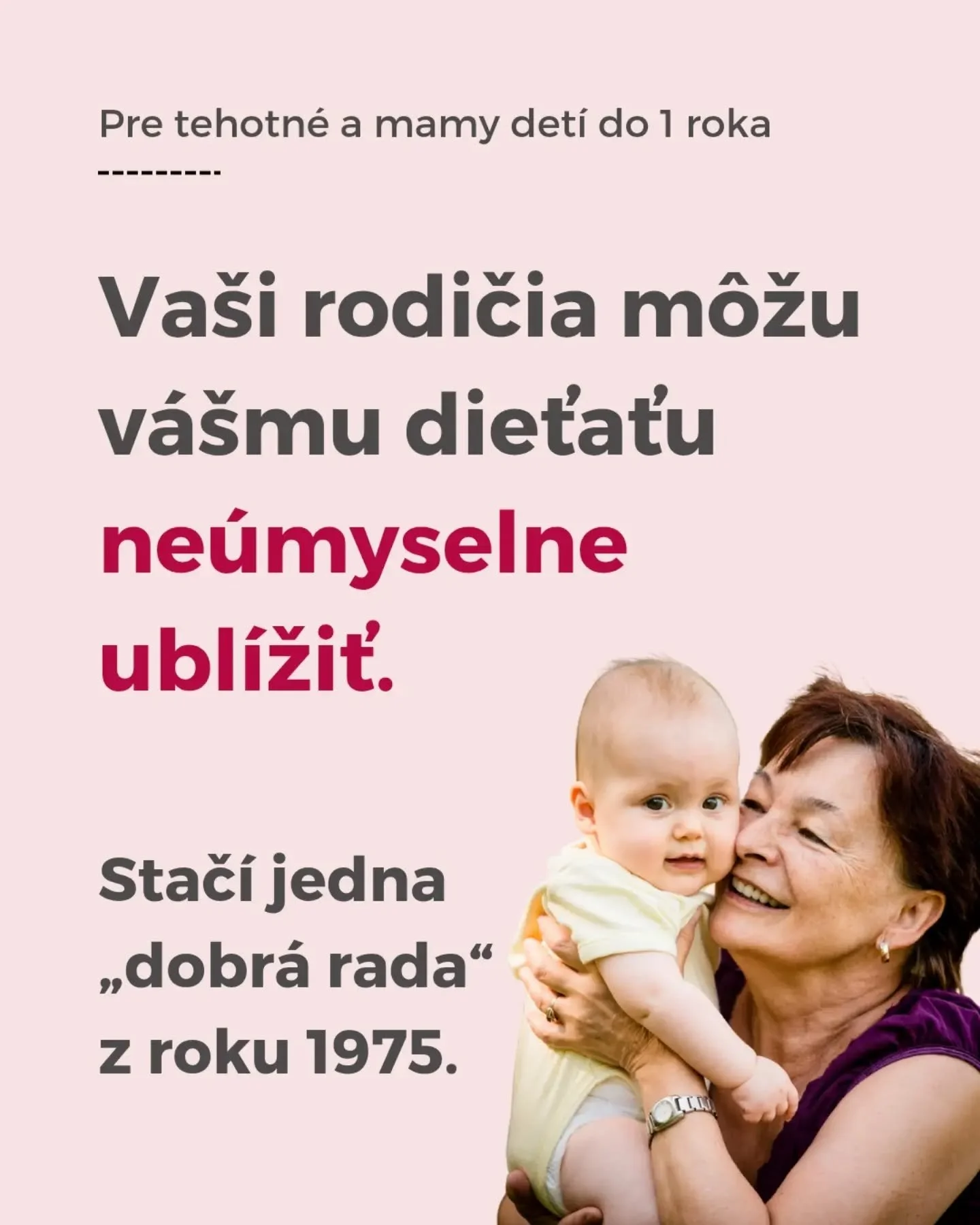 Va&scaron;i rodičia m&ocirc;žu v&aacute;&scaron;mu dieťaťu
ne&uacute;myselne ubl&iacute;žiť.

Ich l&aacute;ska je obrovsk&aacute;,
ale ich vedomosti o prvej pomoci
zamrzli v roku 1975.

❌ Pri kŕčoch mu daj&uacute; do &uacute;st lyžicu. 
❌ Pri dusen&i