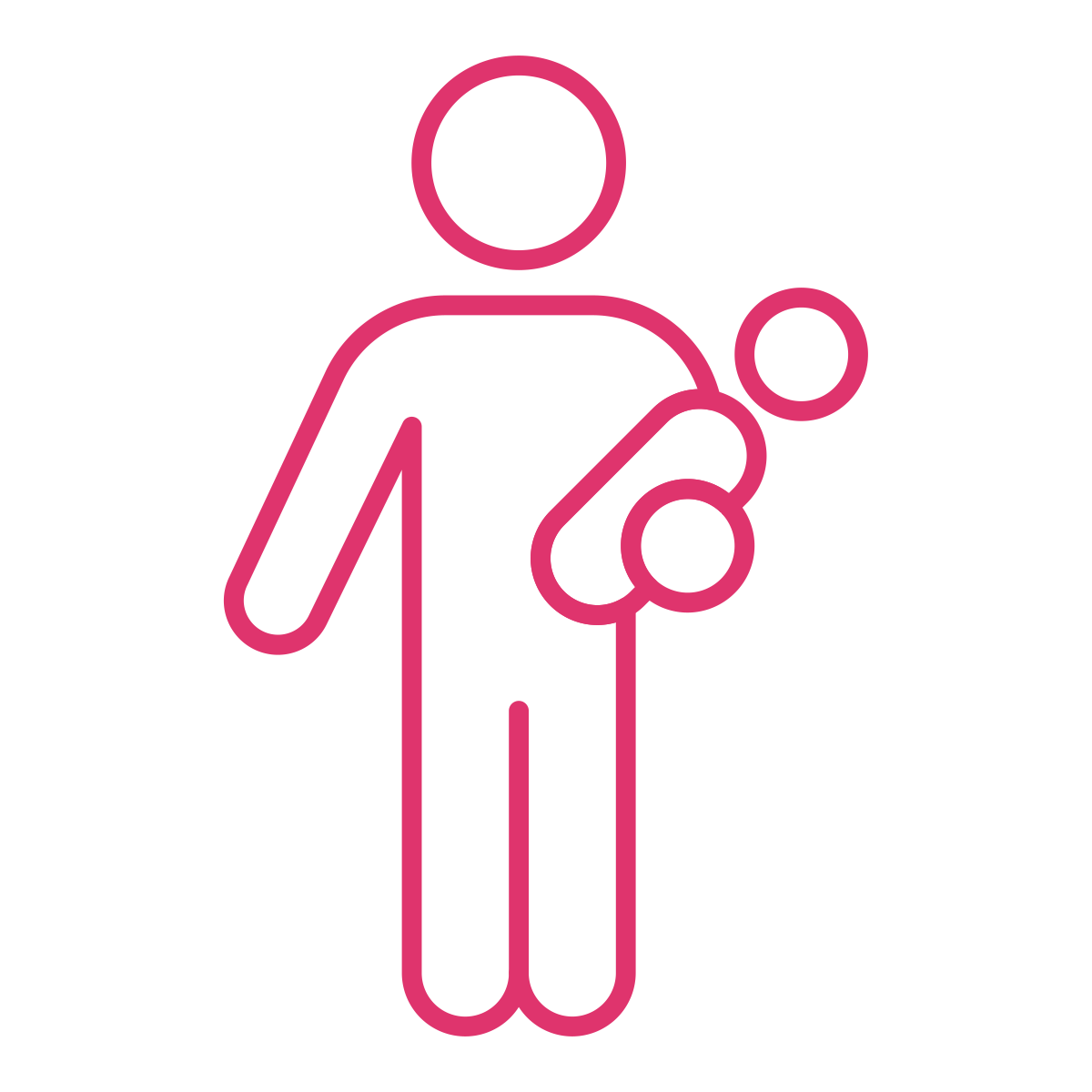Icon of a person holding a baby.