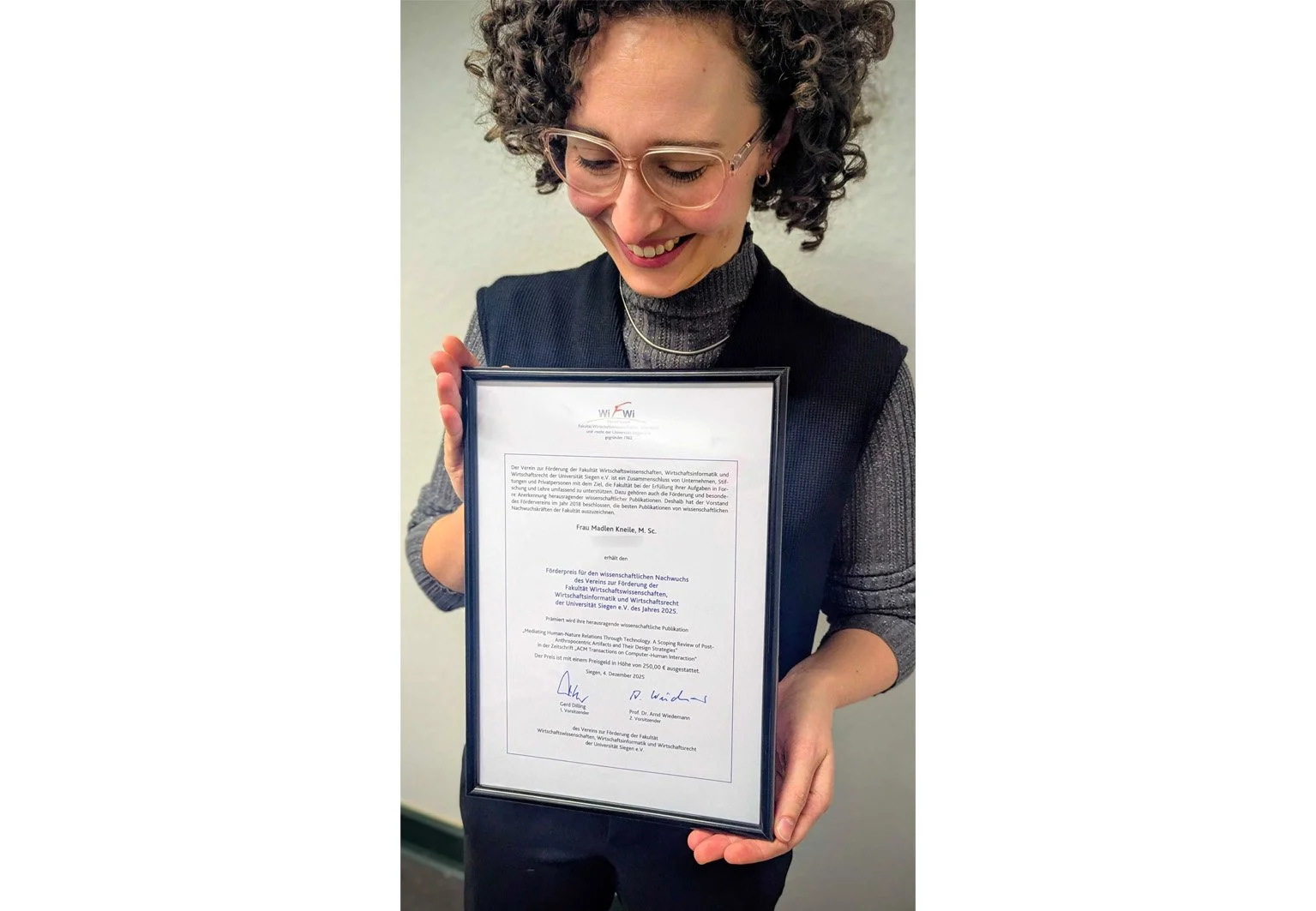 Förderpreis für den wissenschaftlichen Nachwuchs 2025