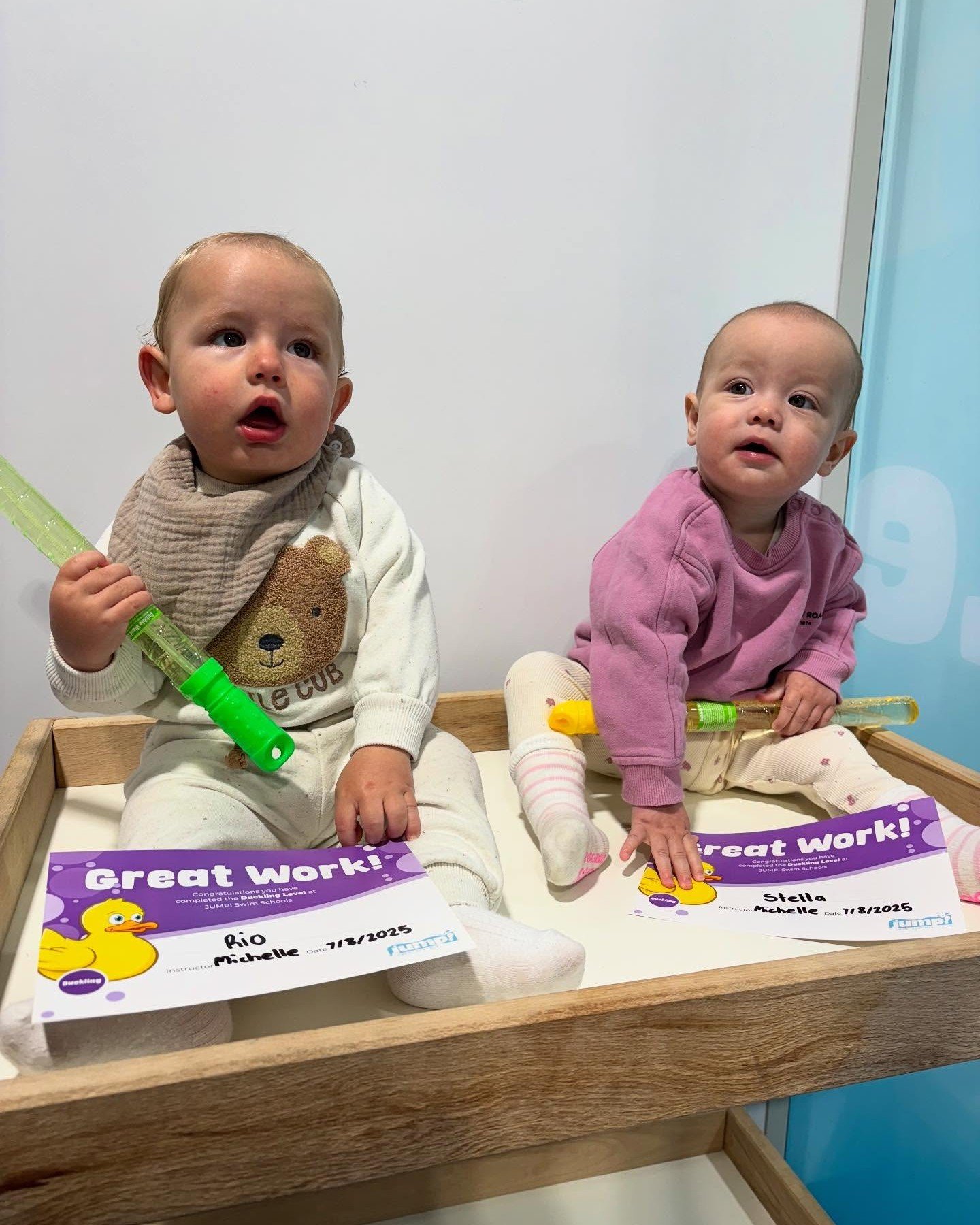 New swim skills unlocked, new confidence, and the proudest cheer squad watching on. Couldn&rsquo;t be prouder of these little ones at Jump Swim School! 👏🏼🐬