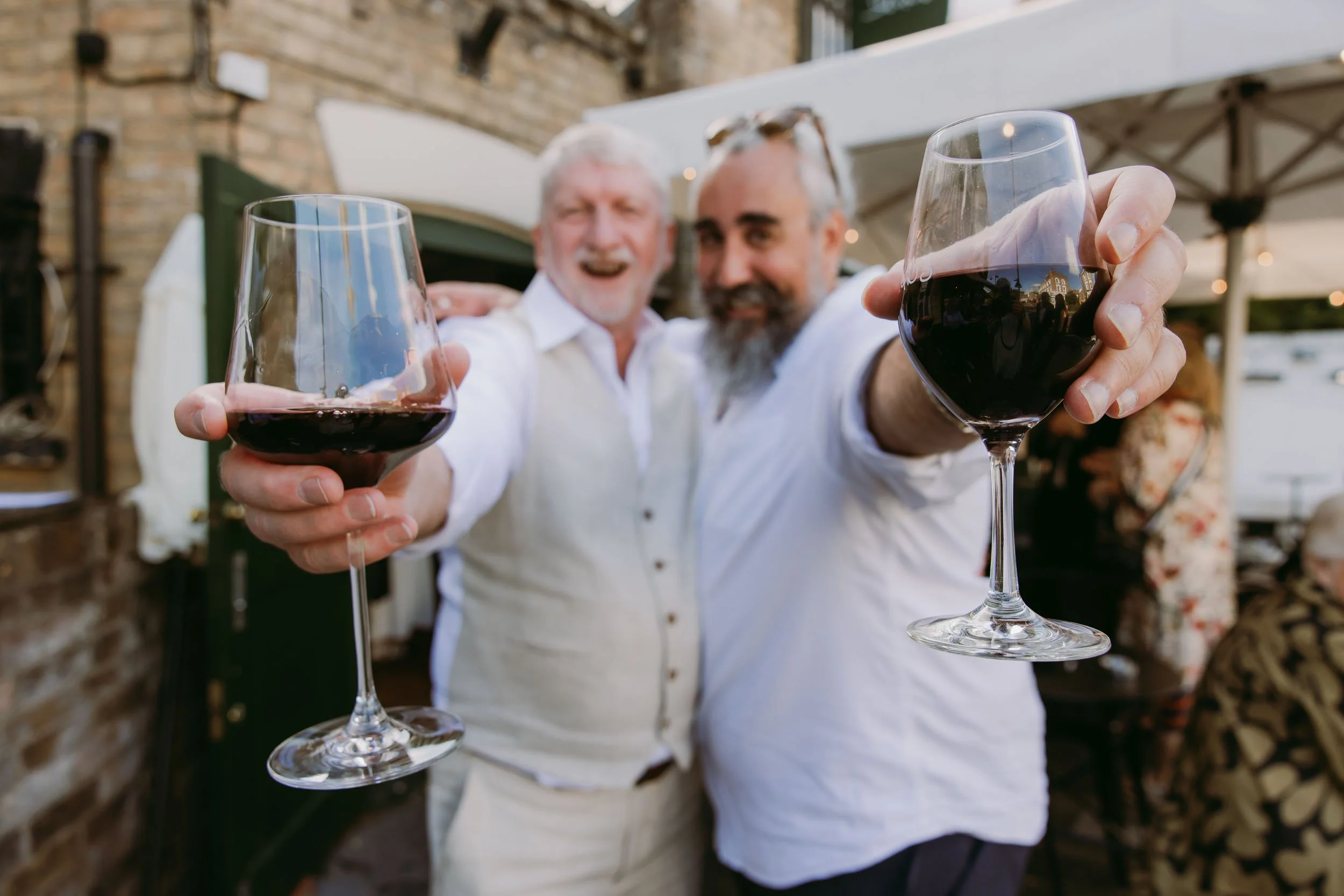 wedding guests having fun at wedding reception at bruno wine bar victoria park london