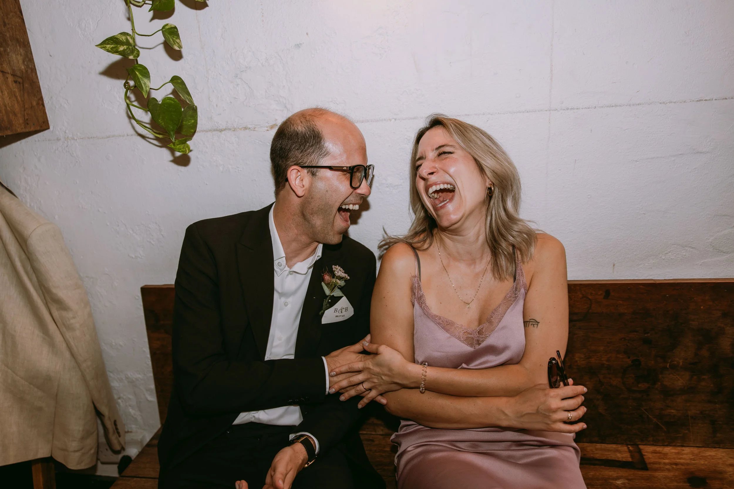 wedding guests having fun at wedding reception at bruno wine bar victoria park london