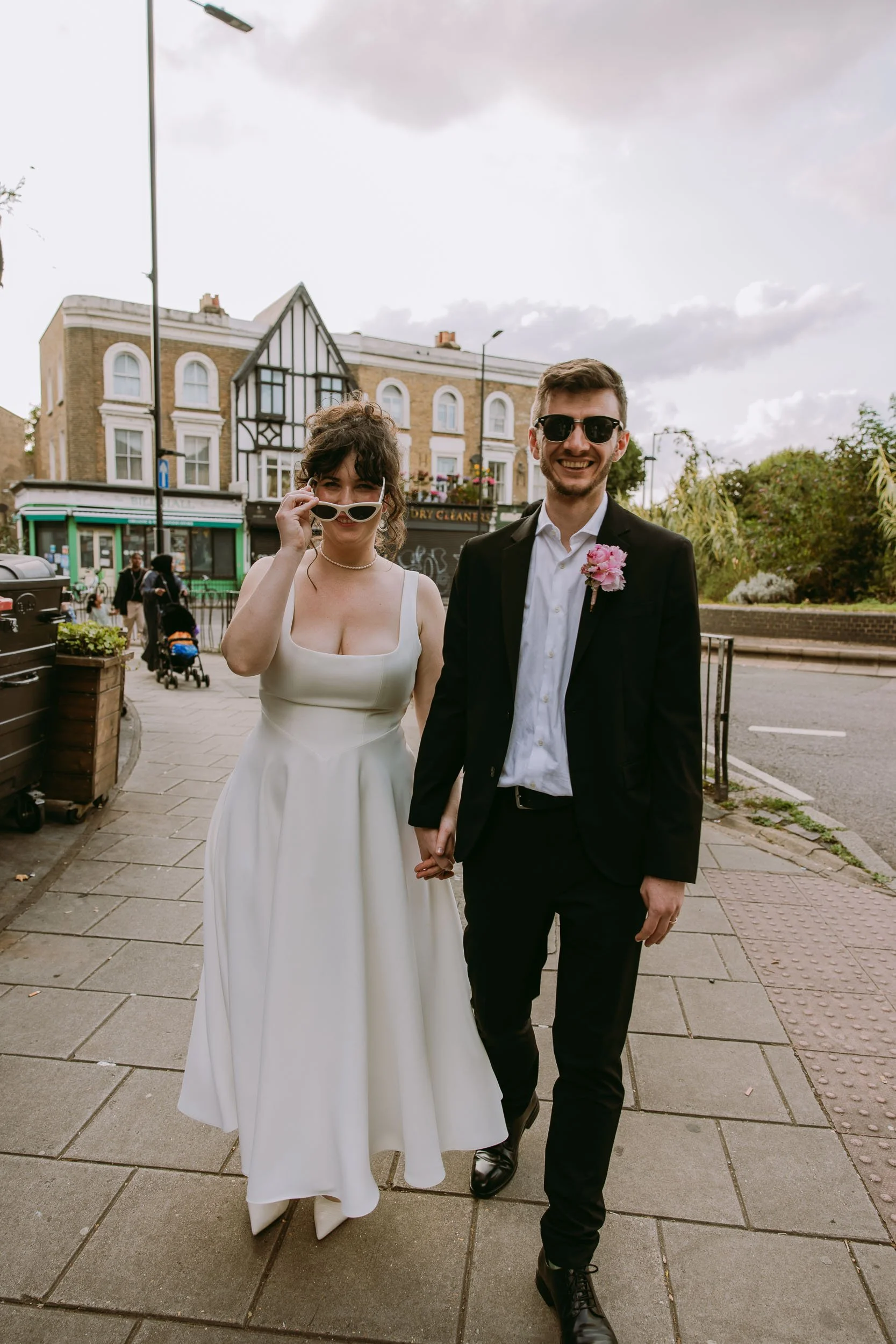 urban brides portrait at Victoria Park Village Hackney London