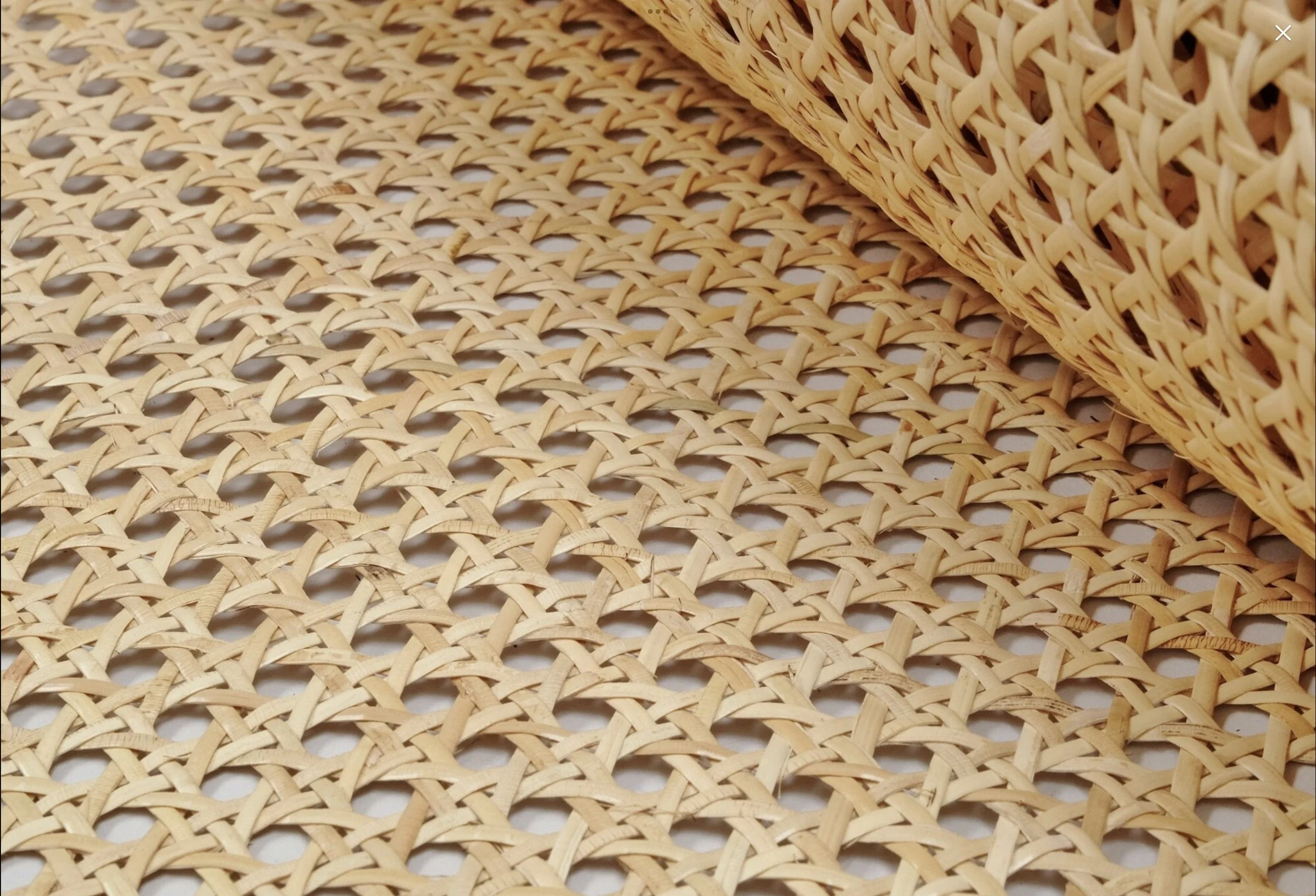 thumbnail image 2 of Herringbone Rattan Webbing - 60cm Wide (Price Per Metre) Natural Wicker For Furniture Repair 2 of 3