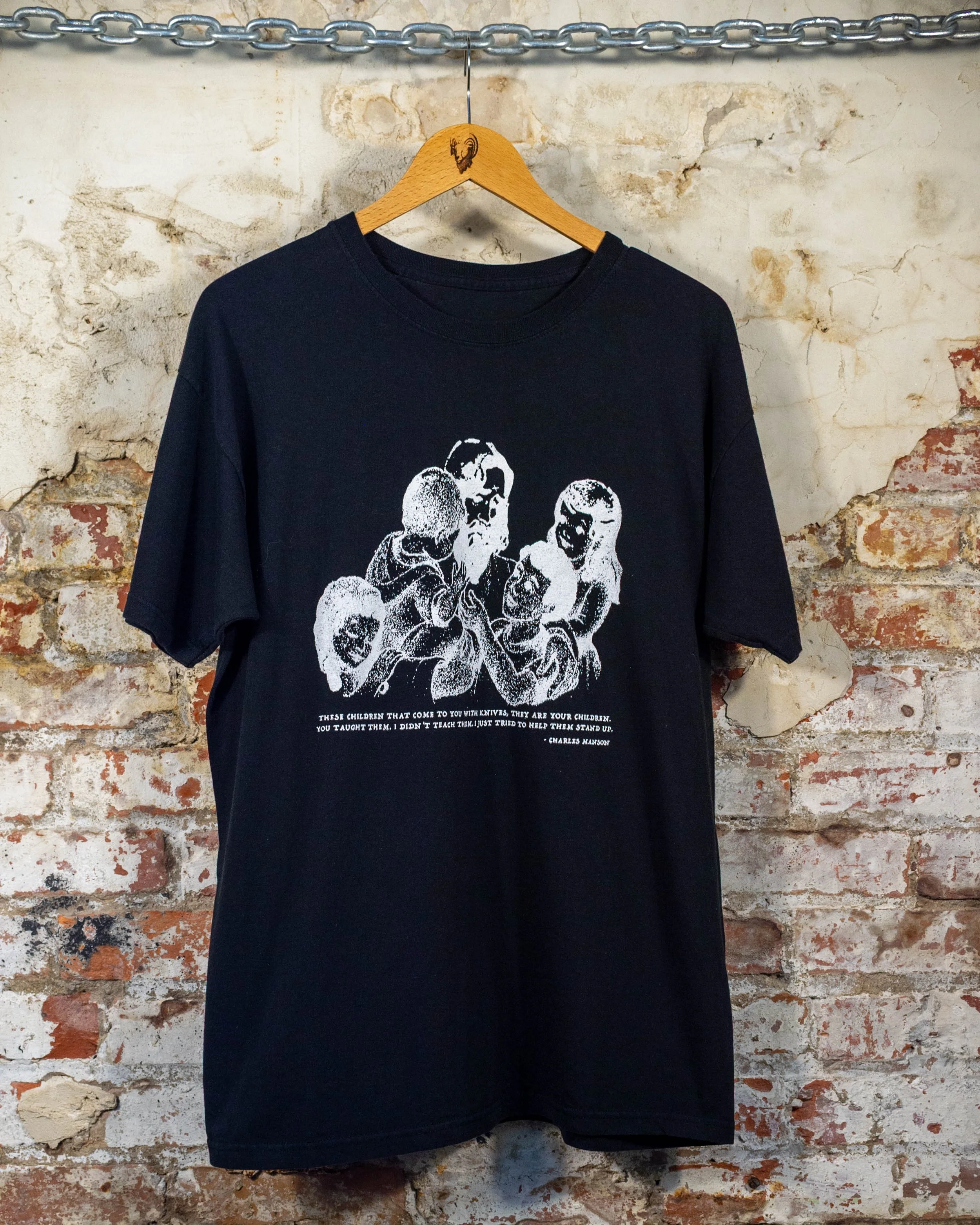Y2K Charles Manson Quote Black T-Shirt
