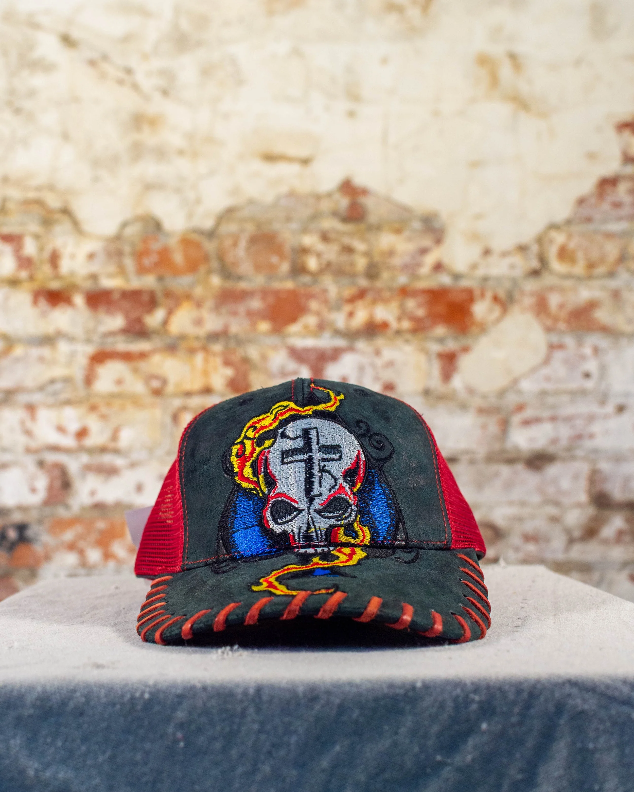 Y2K Eleven 11 Cross Skull Trucker