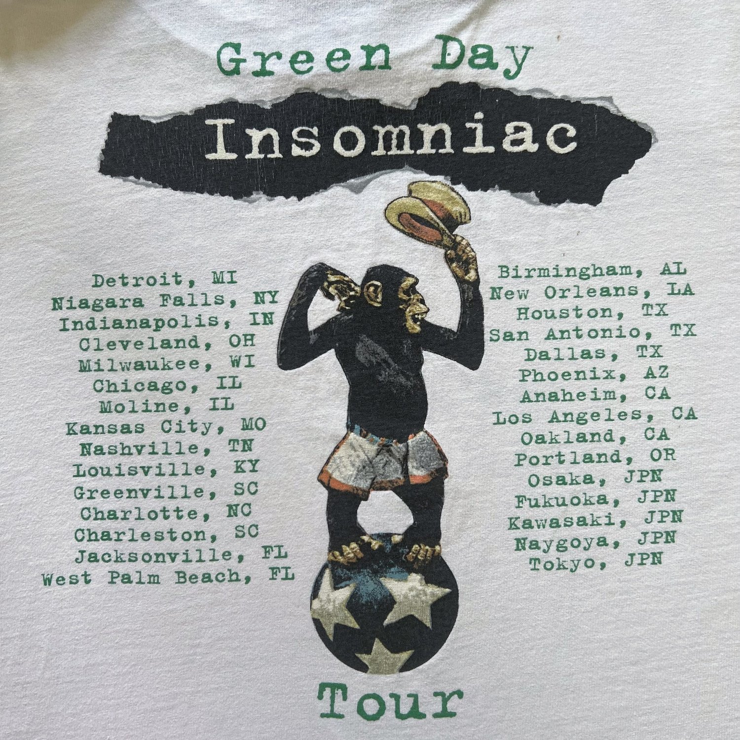 1995 Green Day Insomniac Ringer — PALLBEARER | Dealer in Dead  