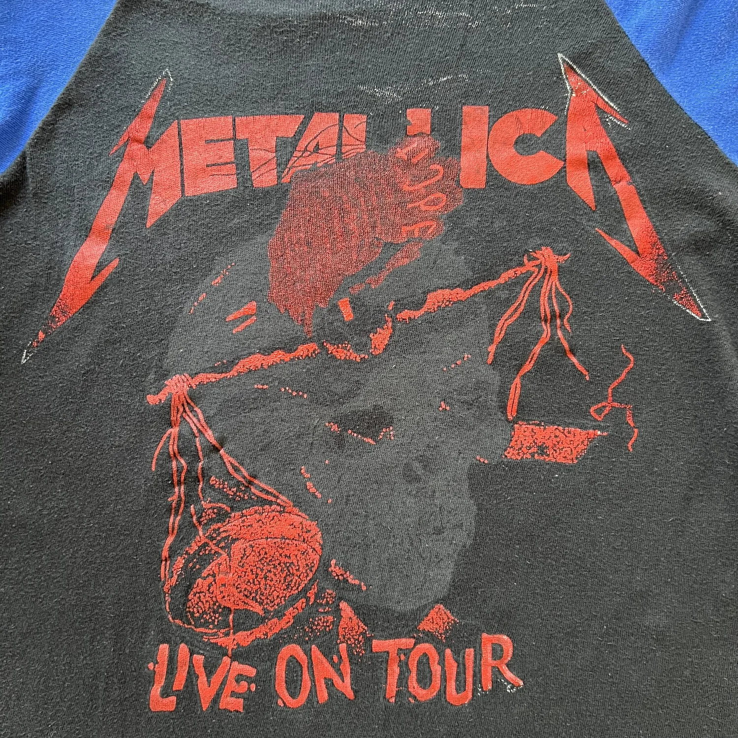80s Metallica ...And Justice For ALL Blue Parking Lot Raglan 
