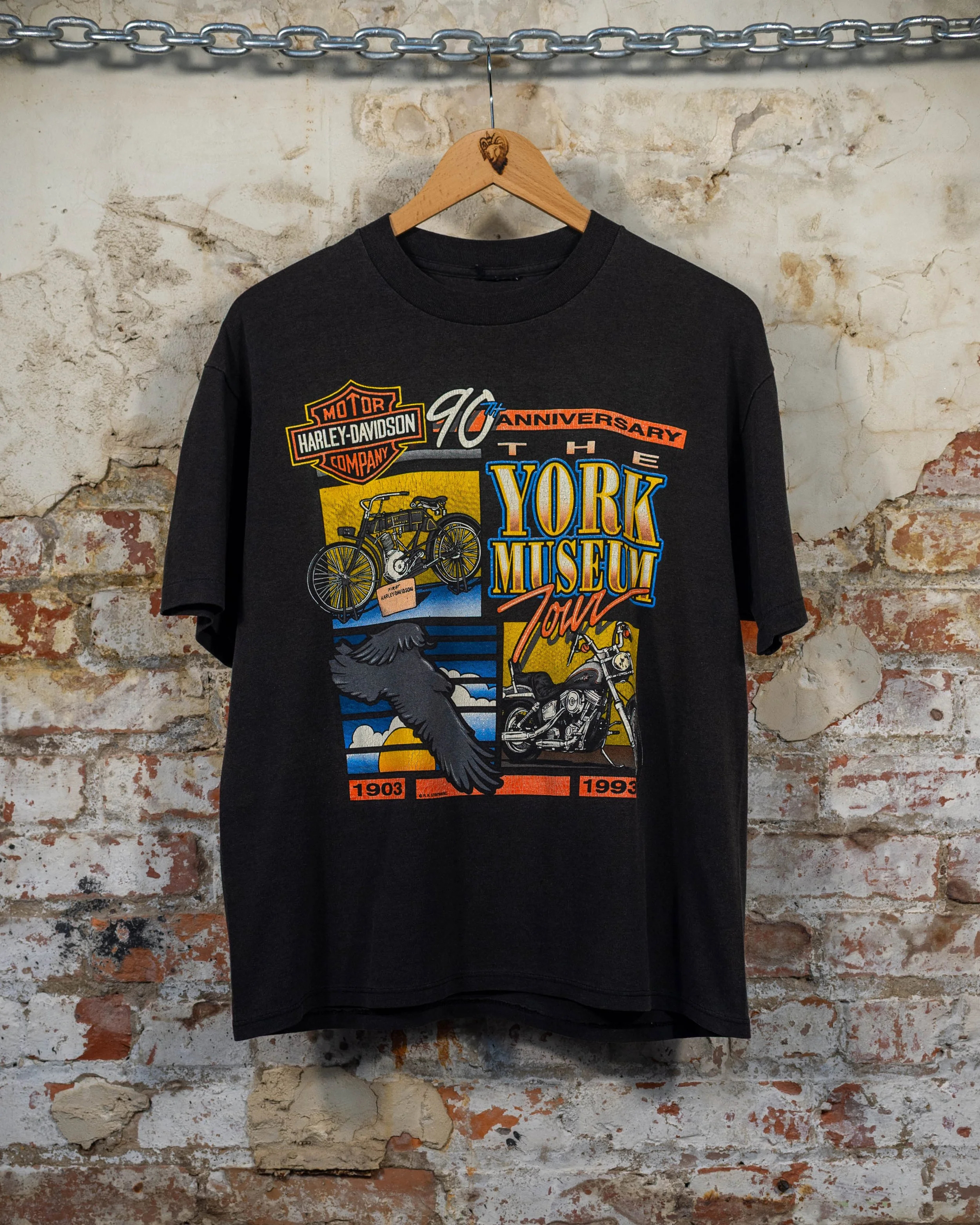 1993 90 Years Harley Davidson Factory & Museum Tour T-Shirt