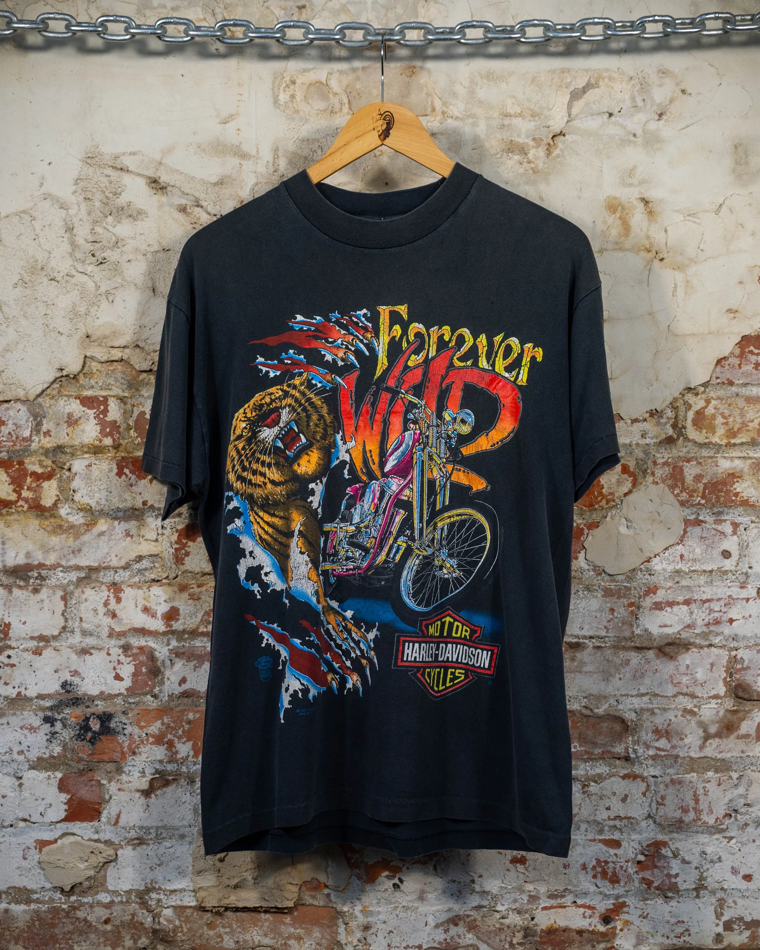 1991 Harley Davidson Forever Wild Tiger T-Shirt