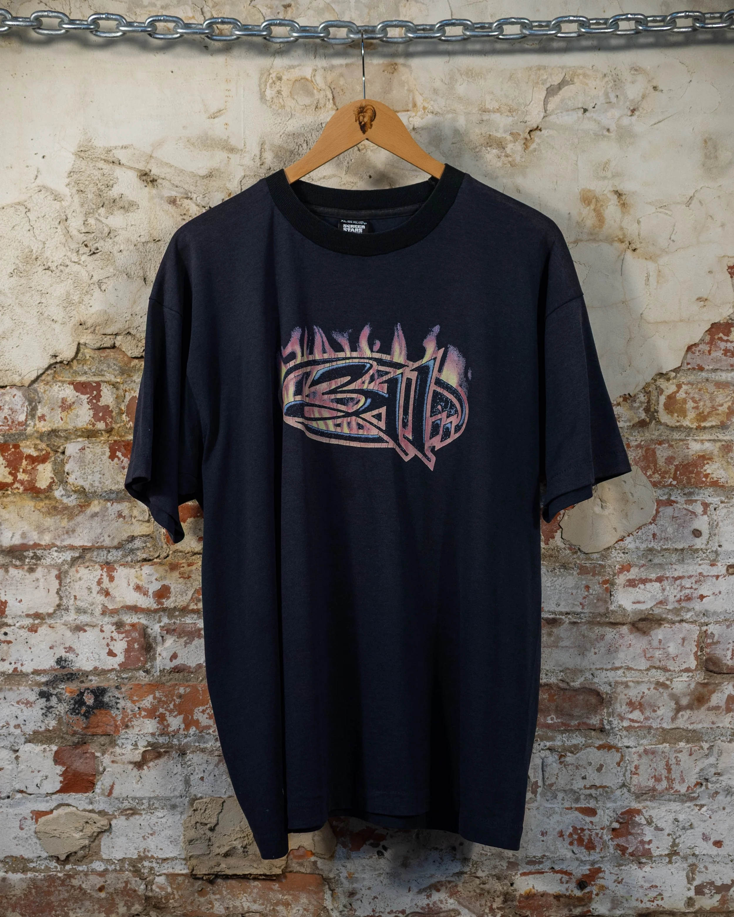 90s 311 Three Eleven Flaming Logo Grey T-Shirt