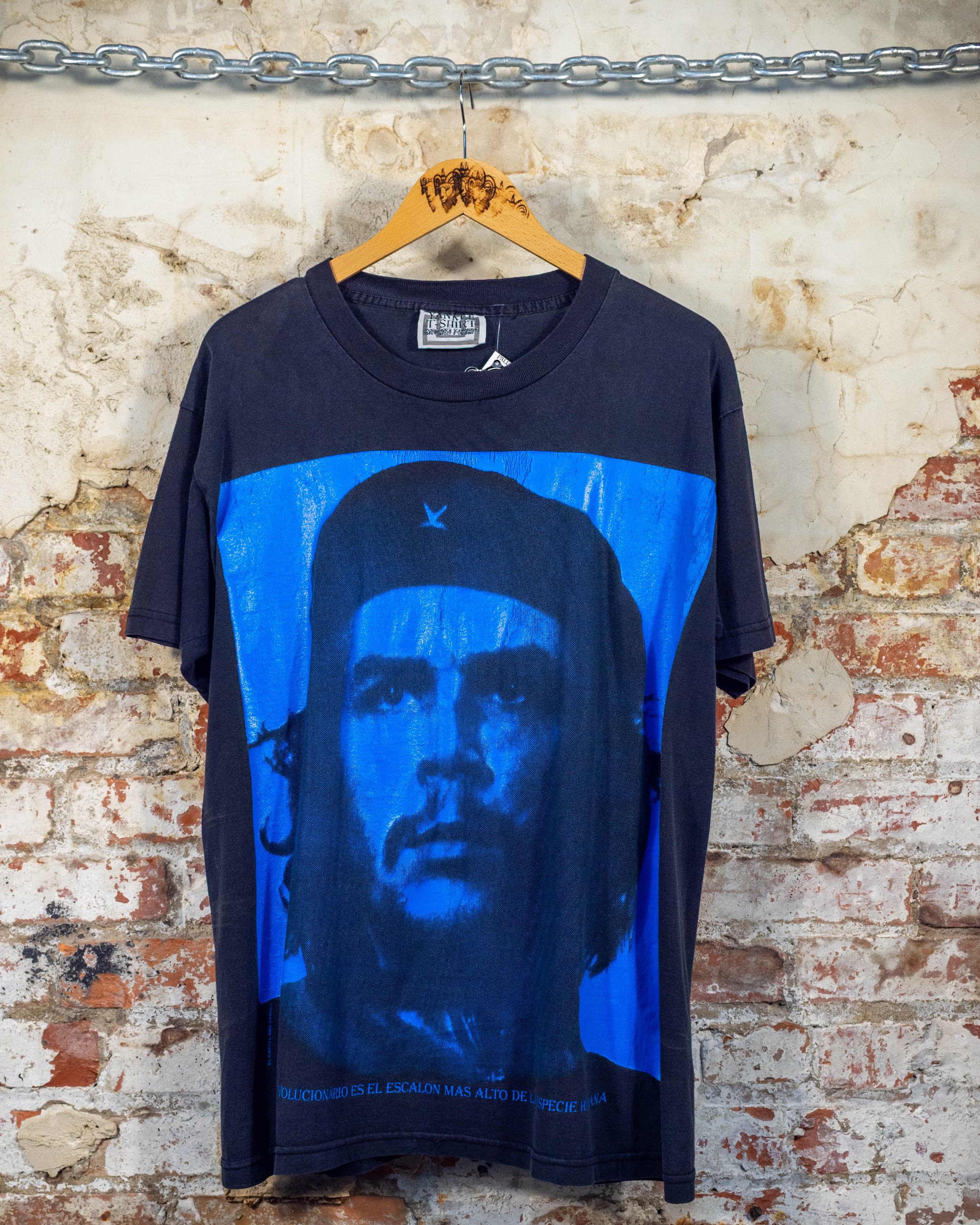 90S Big Head Che Blue Print T-Shirt