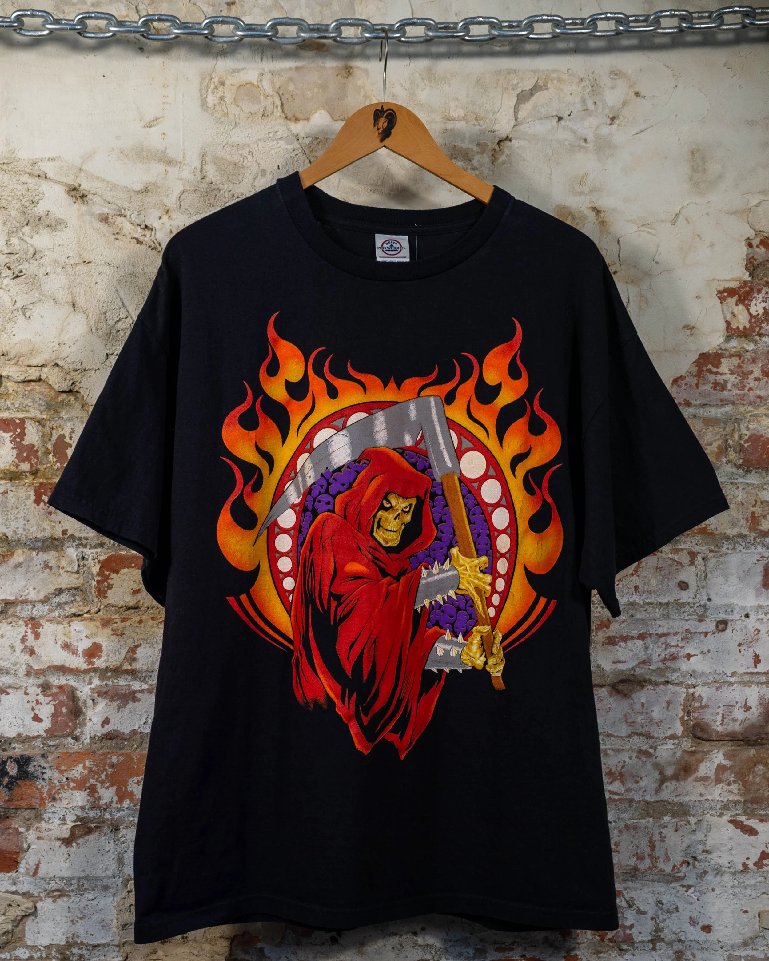 Y2K Reaper On Fire With Scythe T-Shirt