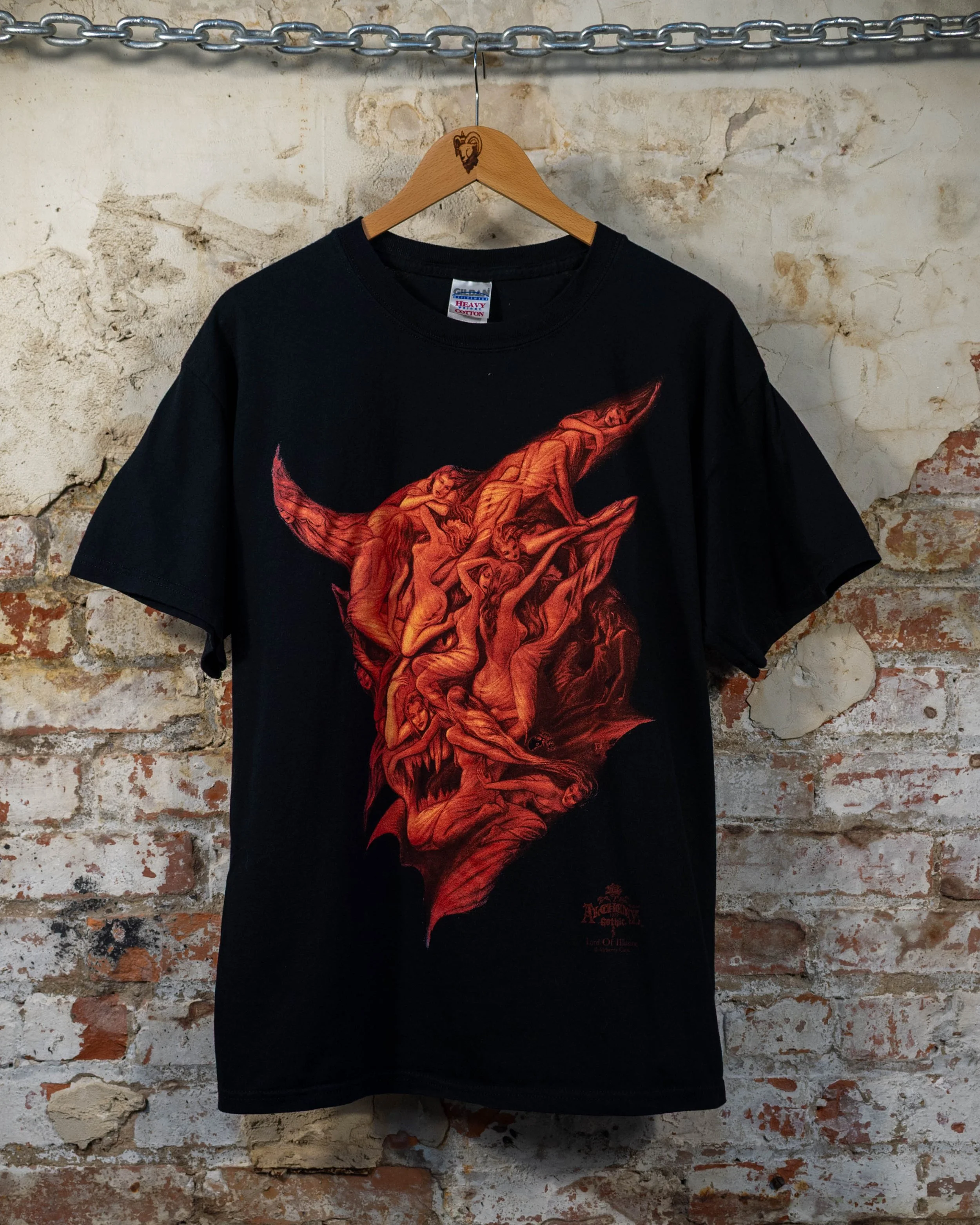 Y2K Alchemy Gothic Lord Of Illusion Devil Head With Ladies T-Shirt