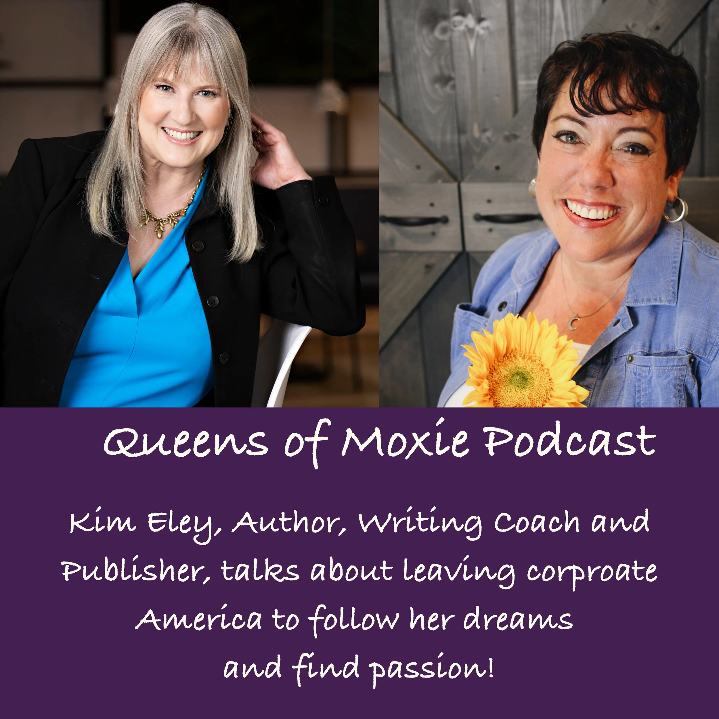 Queens of Moxie Podcast: Kim Eley ~ English major, to IT, to published author