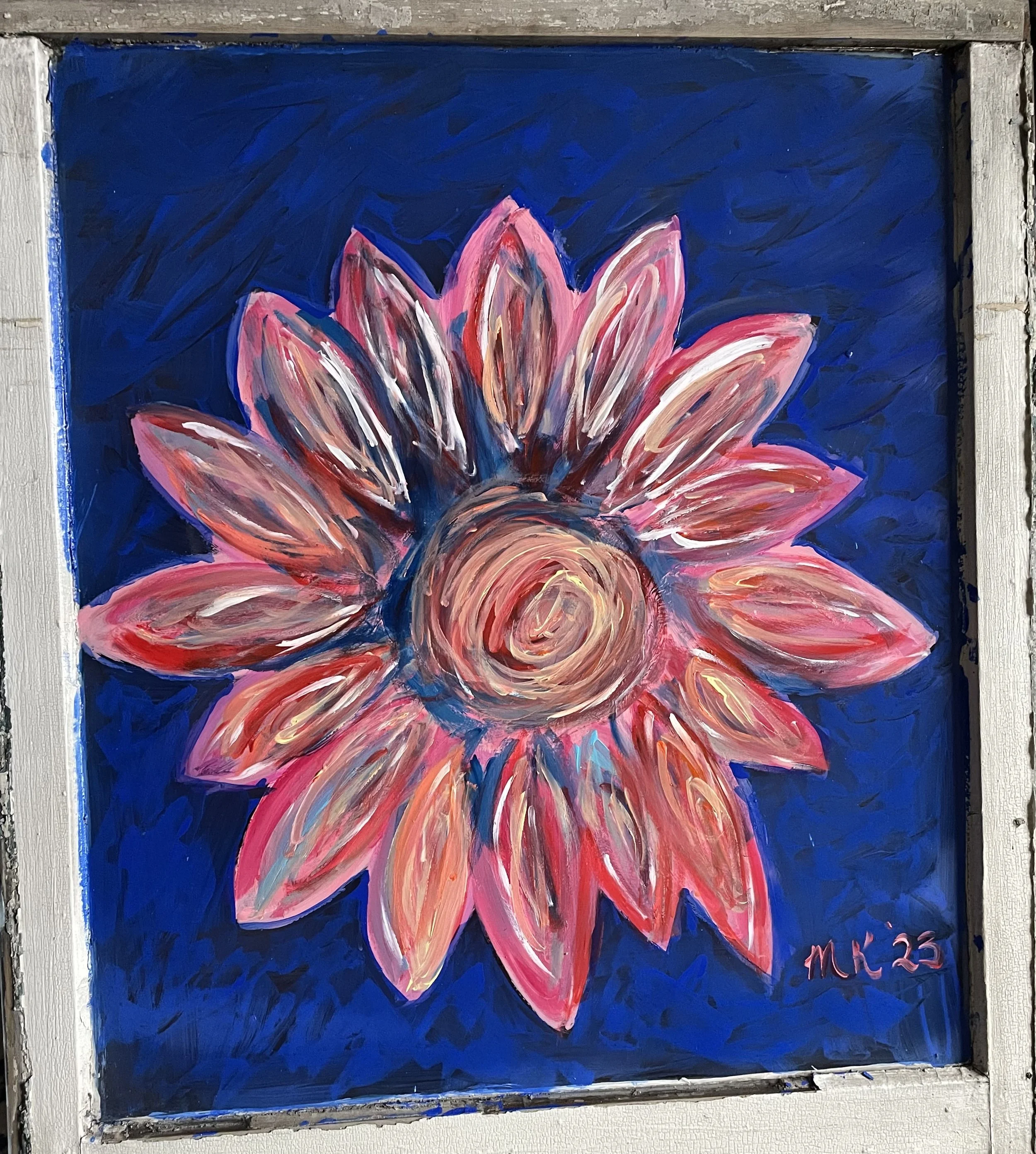 Gerber daisy window painting