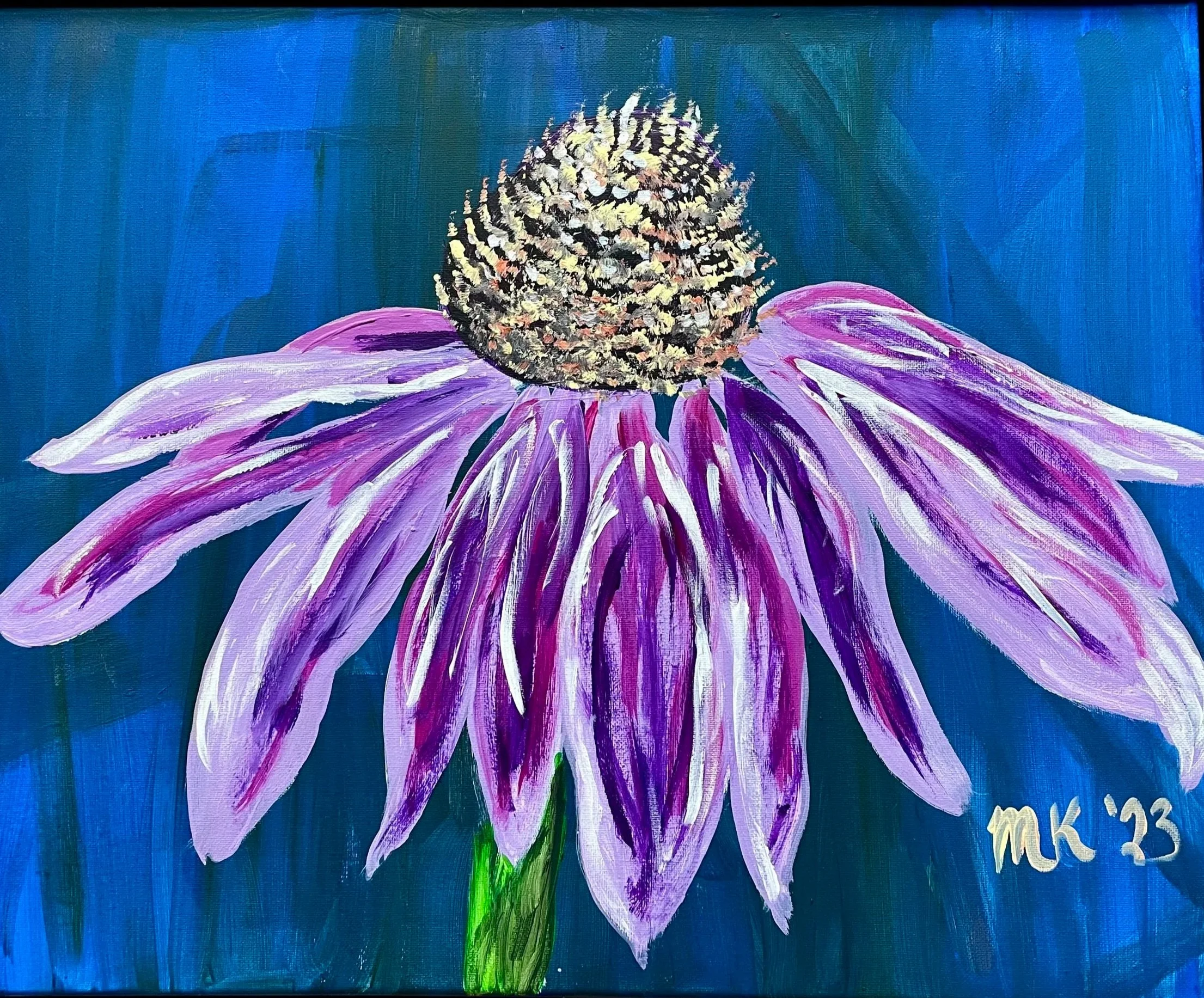 Purple cone flower painting