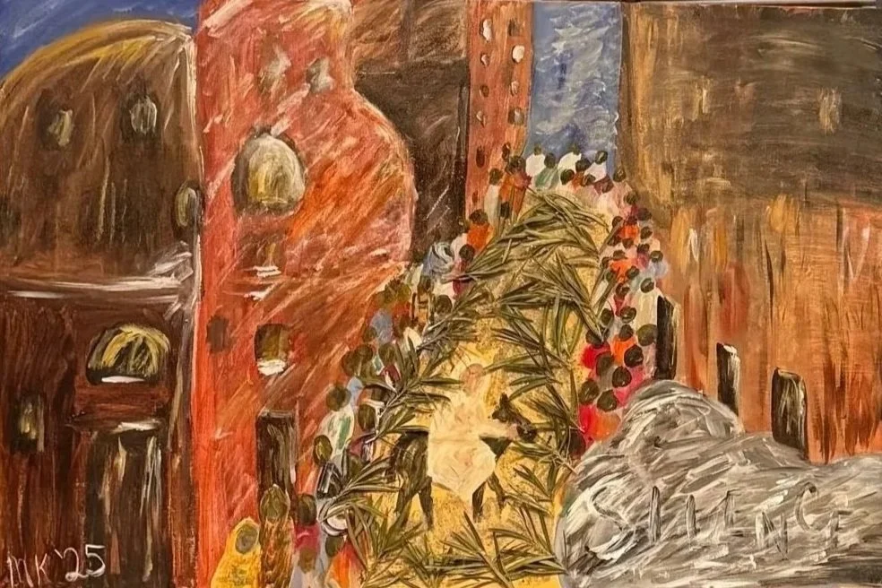 Mixed media Palm Sunday piece