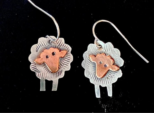 Copper Face Sheep Earrings — Stockdog Gems