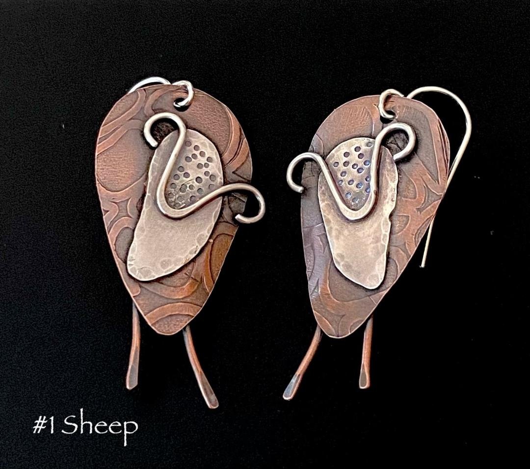 Copper Face Sheep Earrings — Stockdog Gems