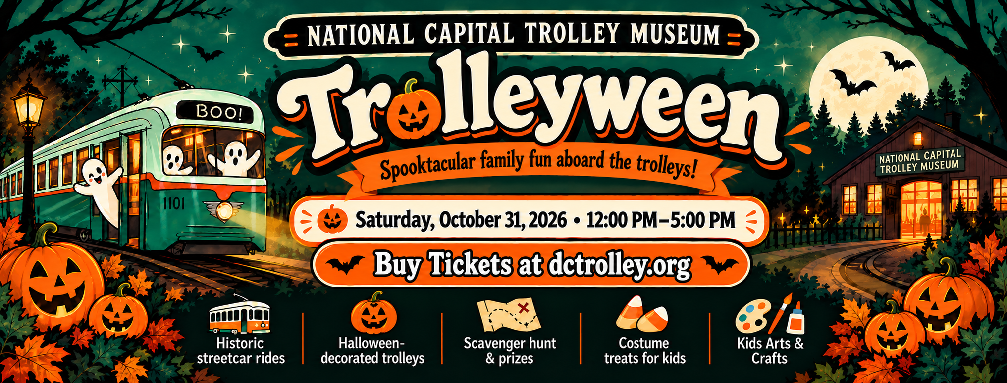 Trolleyween at the National Capital Trolley Museum