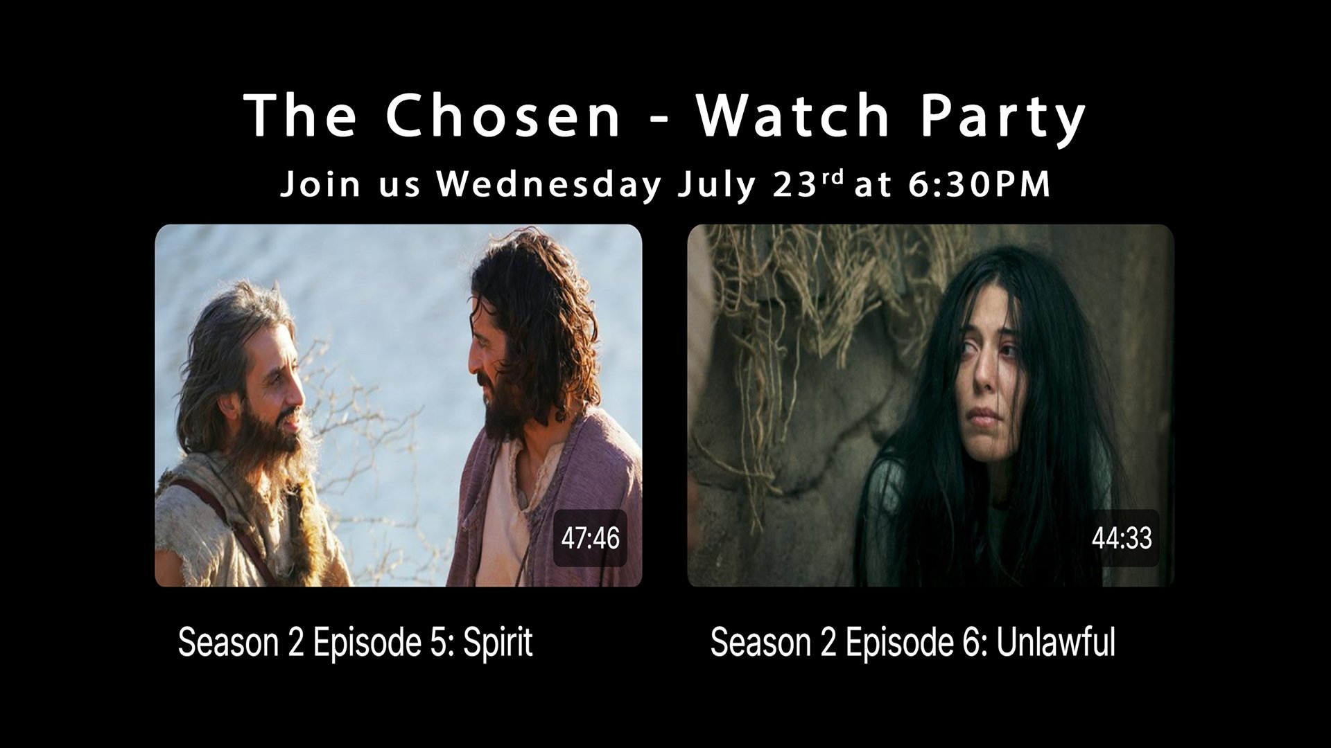 THE CHOSEN - WATCH PARTY - Season 2 Episodes 5 & 6