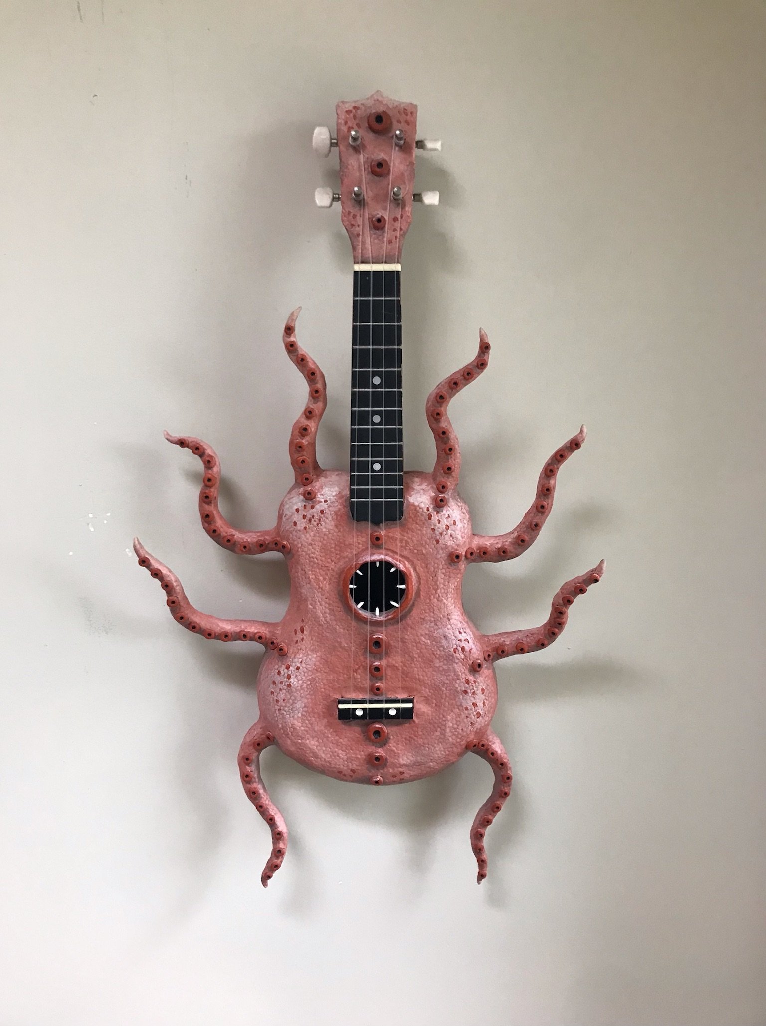 Octavia, 28" Mixed media, Ukulele, epoxy, acrylic, metal - SOLD