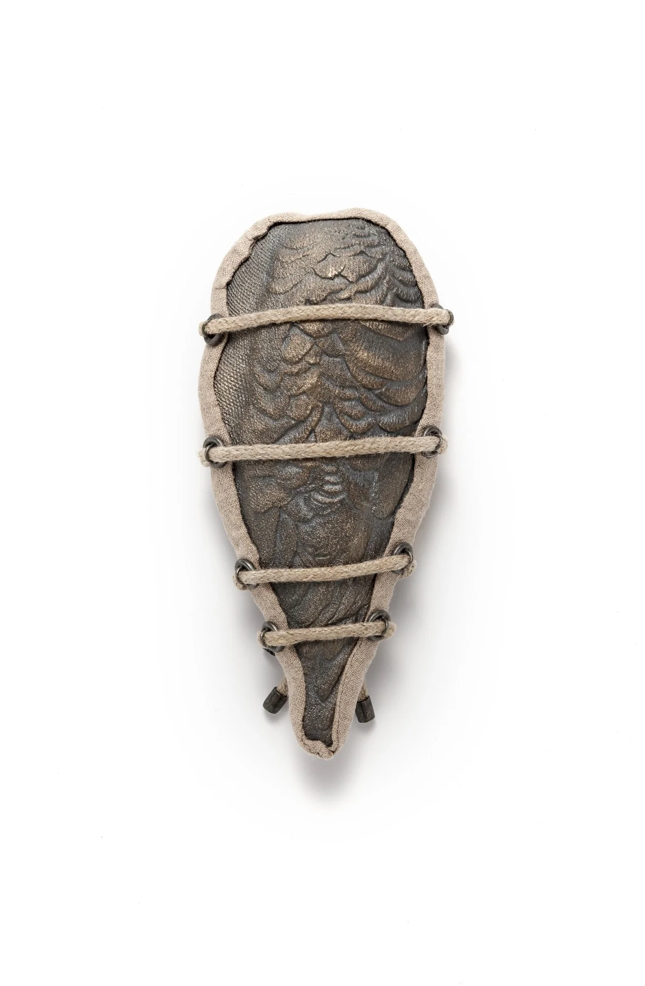 Brooch Wrapped 2021 linen, silver, steel Height 15 cm.jpg