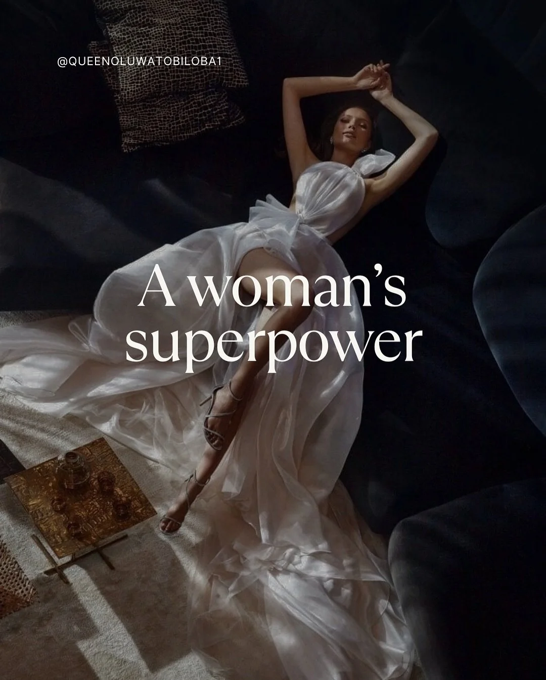A woman&rsquo;s superpower 
is a woman&rsquo;s mastery of timing.
Knowing what to release with grace,
when to rest in her stillness,
and when to move with undeniable precision&hellip;..

Through the bespoke holistic advisory, I guide women ready to l