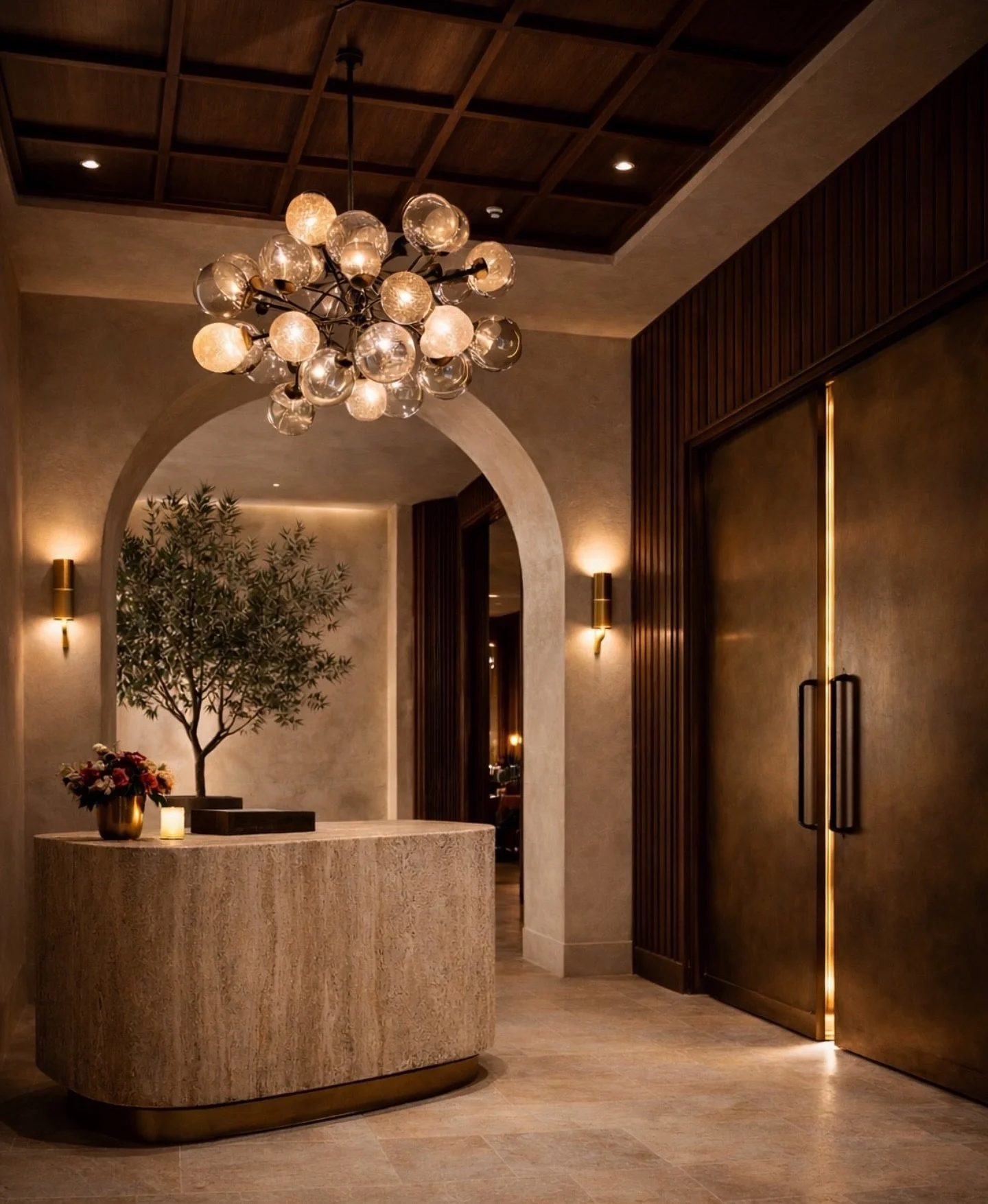 First impressions matter.
A quiet arrival moment before the restaurant opens up. Warm wood, stone, and soft lighting set the tone for the rest of the space.

Nazeli Design Studio
#restaurantentry
#restaurantdesign
#hospitalitydesign
#interiorarchitec