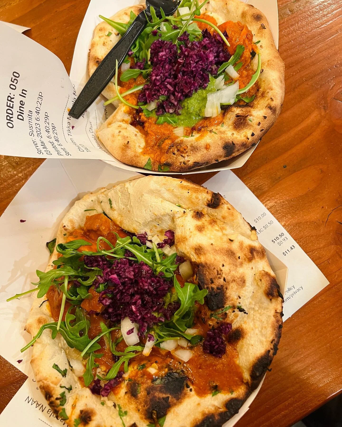 Taco Mahal! Tacos with an Indian twist! Such a cute lil asthetic shop which can fix my naan and paneer cravings in one order! I got the panner tikka masala on the garlic naan which was amazing! The naan was super fresh and soft! There&rsquo;s so many