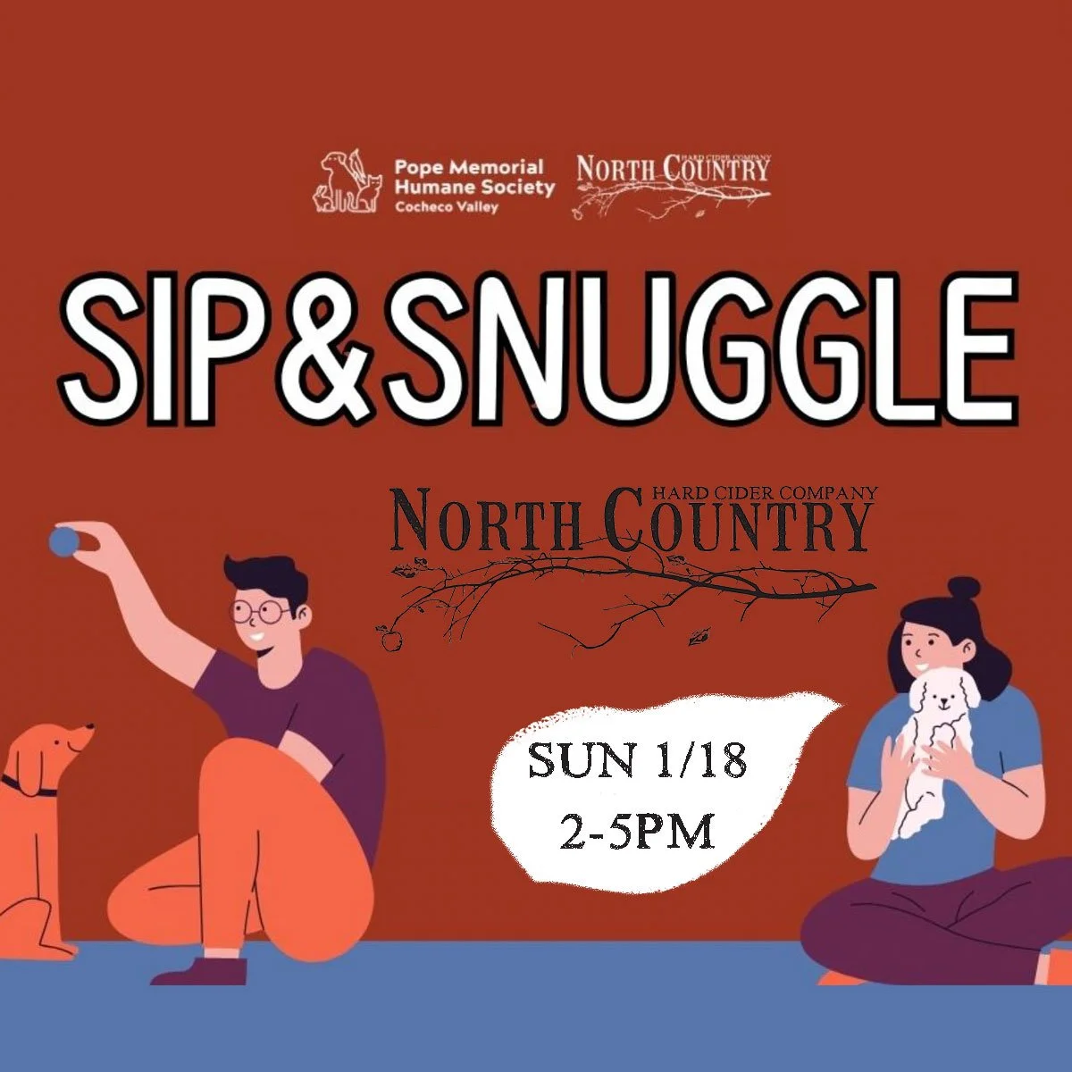 SIP &amp; SNUGGLE w/ Pope Memorial Humane Society