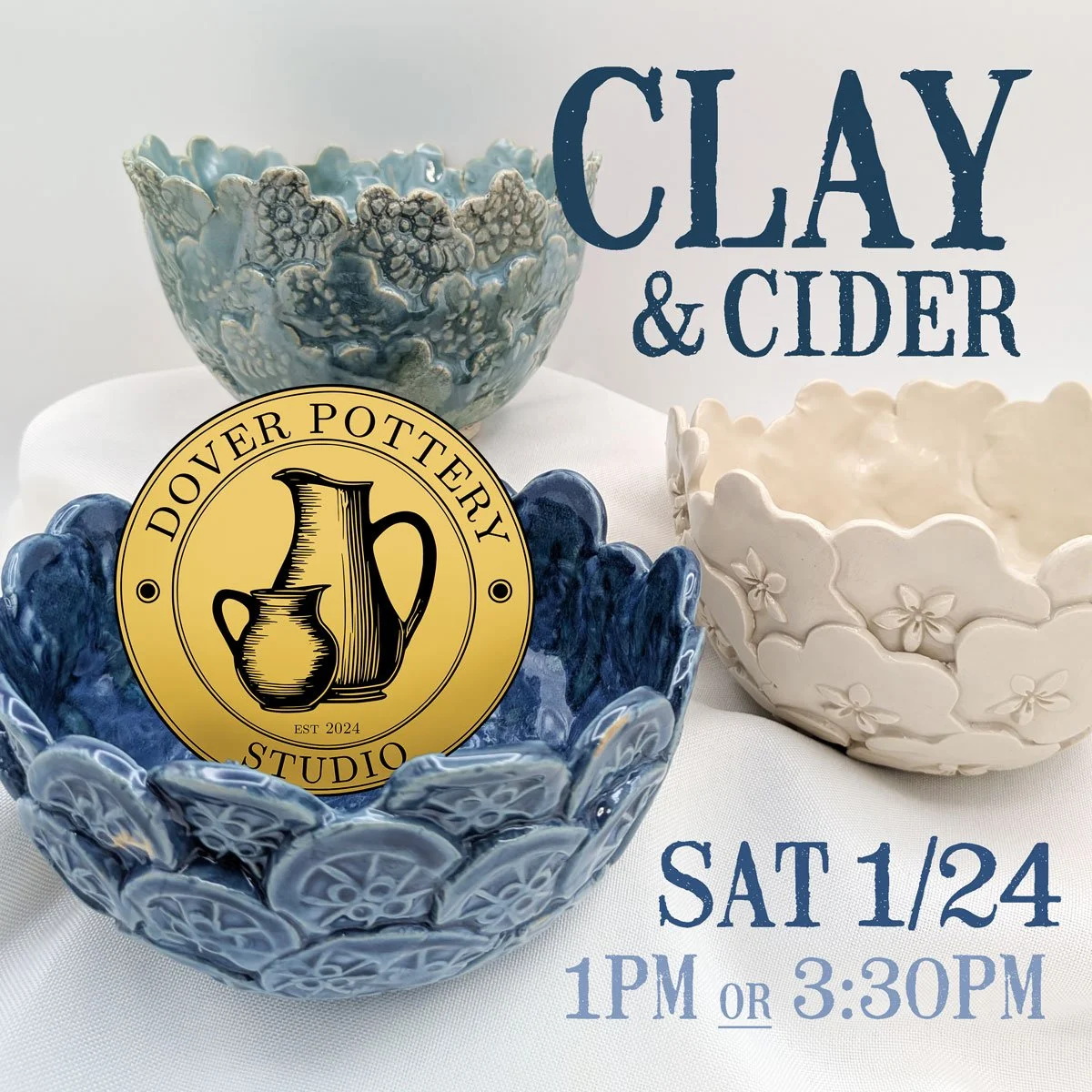 CLAY + CIDER w/ Dover Pottery studio