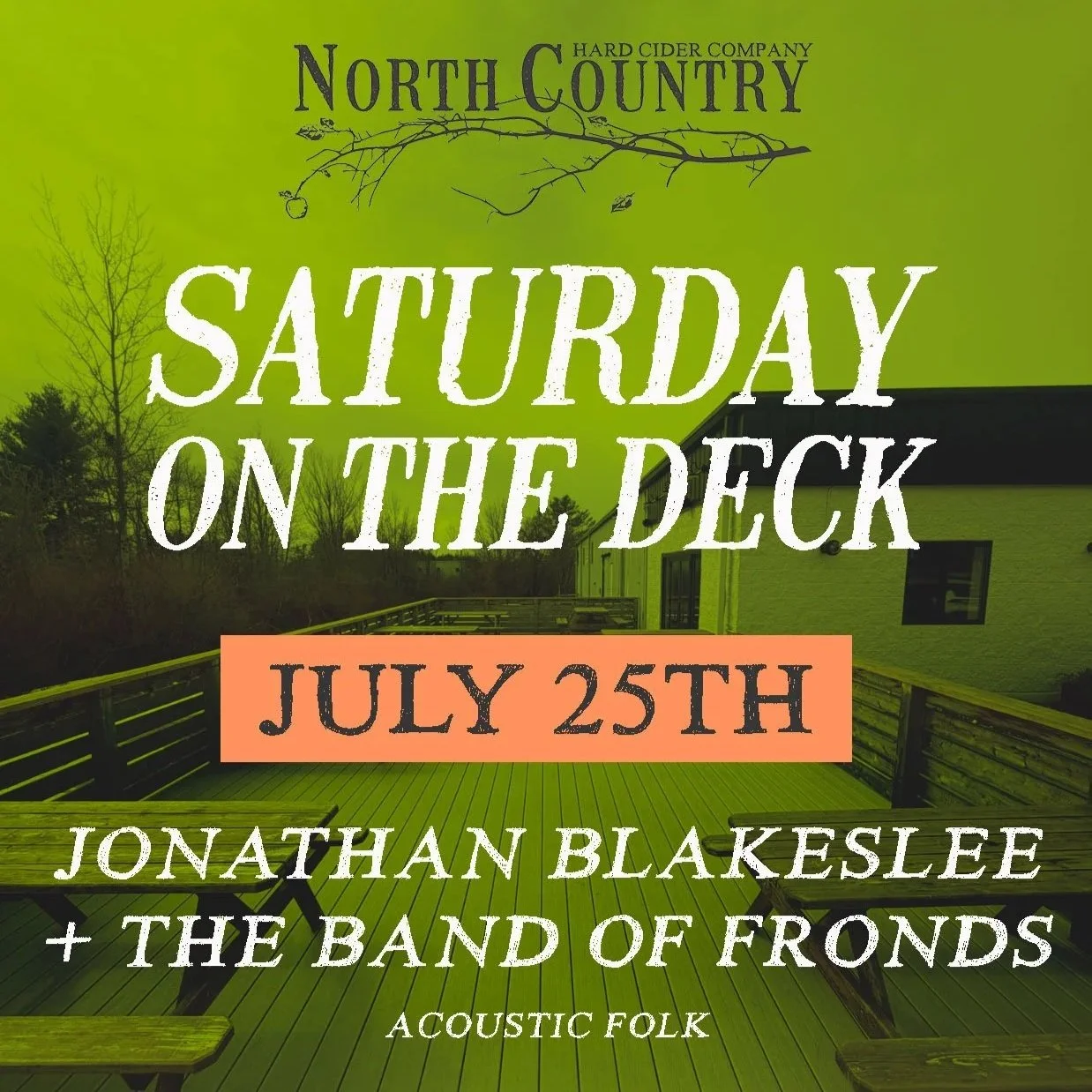 SATURDAY ON THE DECK: JONATHAN BLAKESLEE + THE BAND OF FRONDS