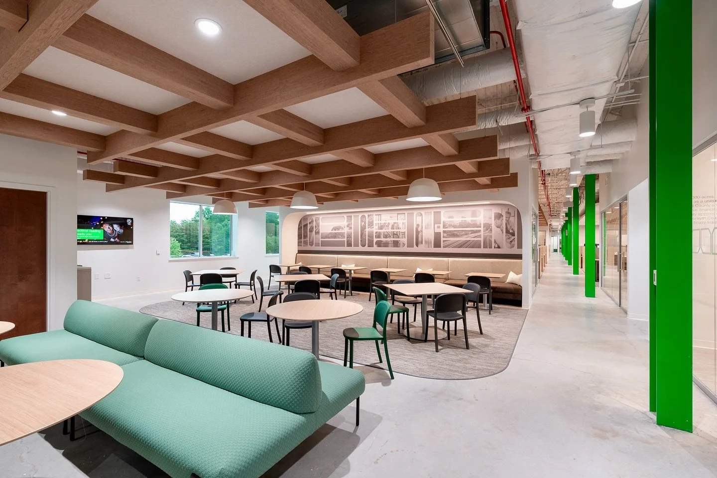 Recently completed ➡️ 30,000 SF Class A interior fit-up for Schneider Electric in Lexington, NC 🔋

Scopes included metal framing, insulation &amp; drywall, finishing, acoustical and specialty ceilings, plus Tectum panels &amp; baffles 🏗️

#commerci
