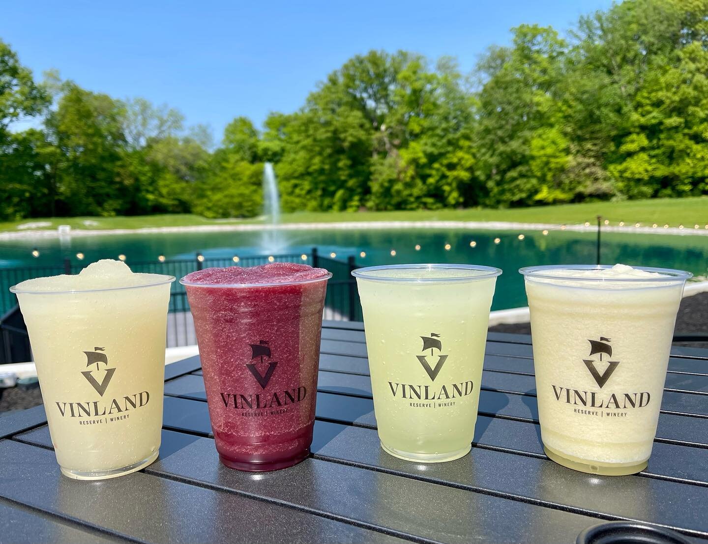 ☀️ JUST IN TIME FOR SUMMER 😎

💕 Here is our slushie lineup!

From left to right:

🤍 Niagara White Wine Slushie

❤️ Concord Red Wine Slushie

💚 Margarita Slushie

🧡 Pineapple Breeze Slushie 

✨ COME TRY ONE TODAY! ✨

&bull;
&bull;
&bull;

#vinlan
