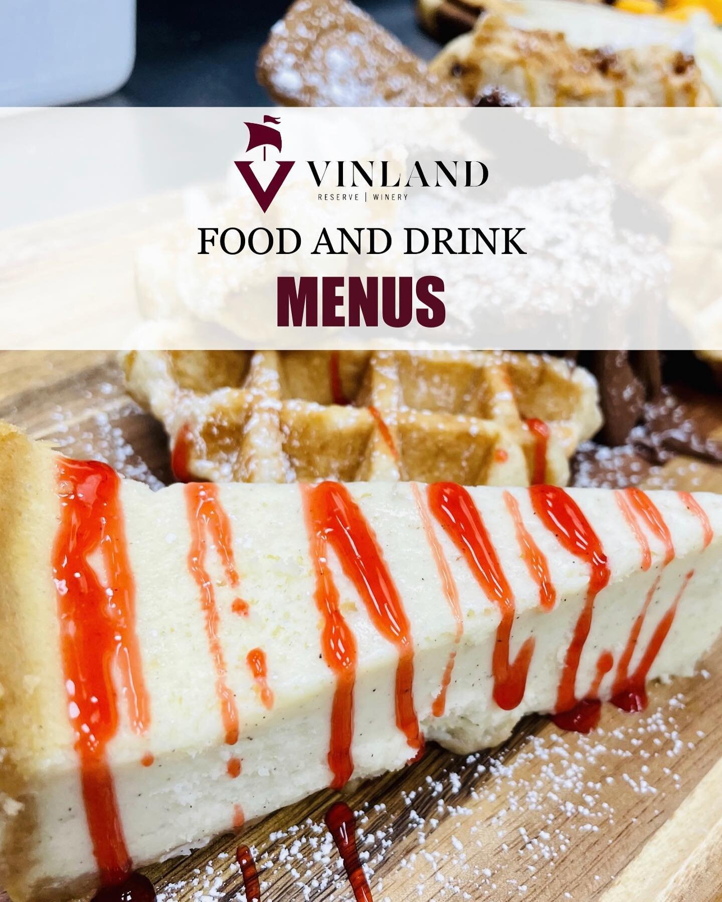 🥩🥗🍾🍔🧇 HERE ARE OUR FULL FOOD AND DRINK MENUS 🍳🍰🥖🥦🥃🍗

🍷 Including our wine list 🥂

&bull;
&bull;
&bull;

#vinlandreserve #winery #wine #winelover  #winelovers #fortwayne #fortwayneindiana #dtfw #food #restaurant #indiana #mbnproperties #u