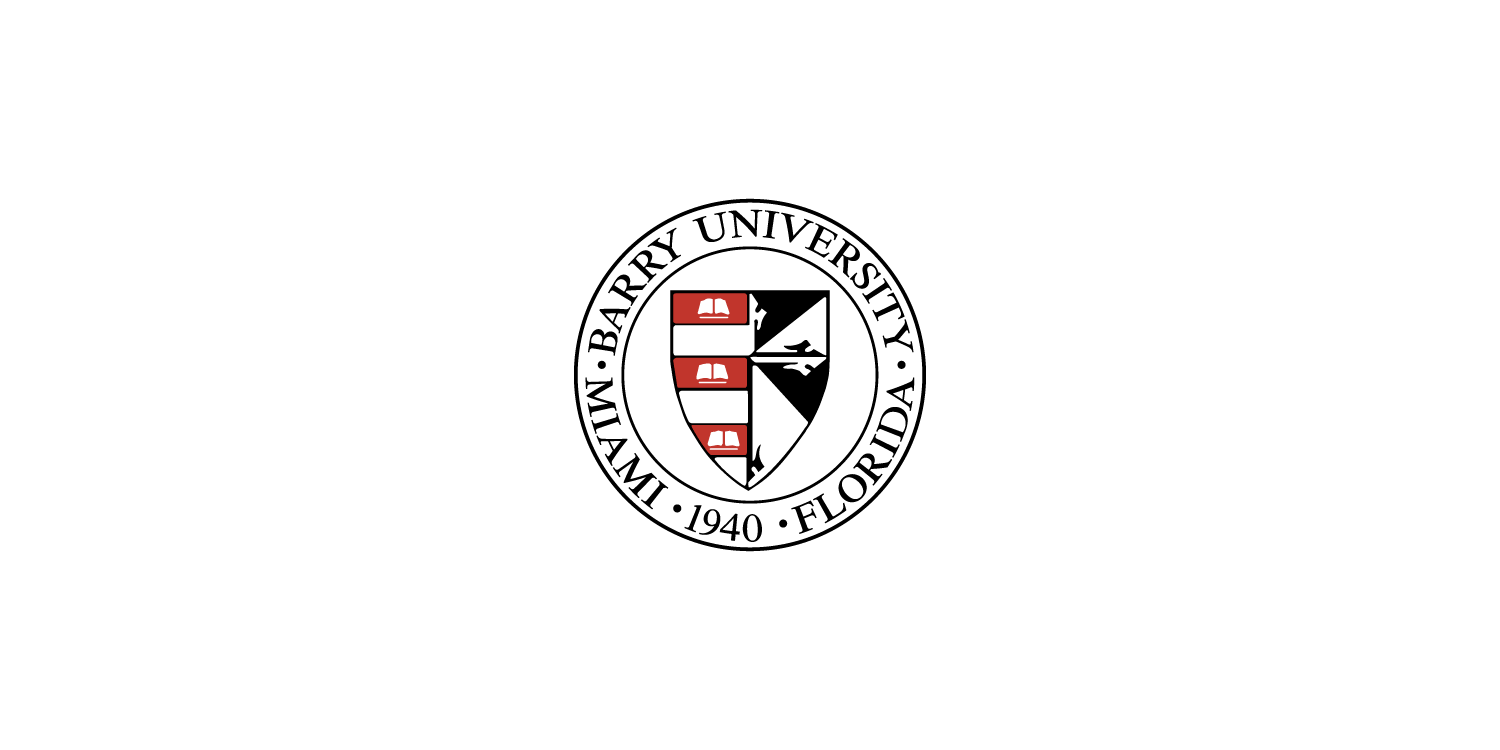 Barry University seal with Miami, Florida, 1940 text in a circular border and a shield design in the center.