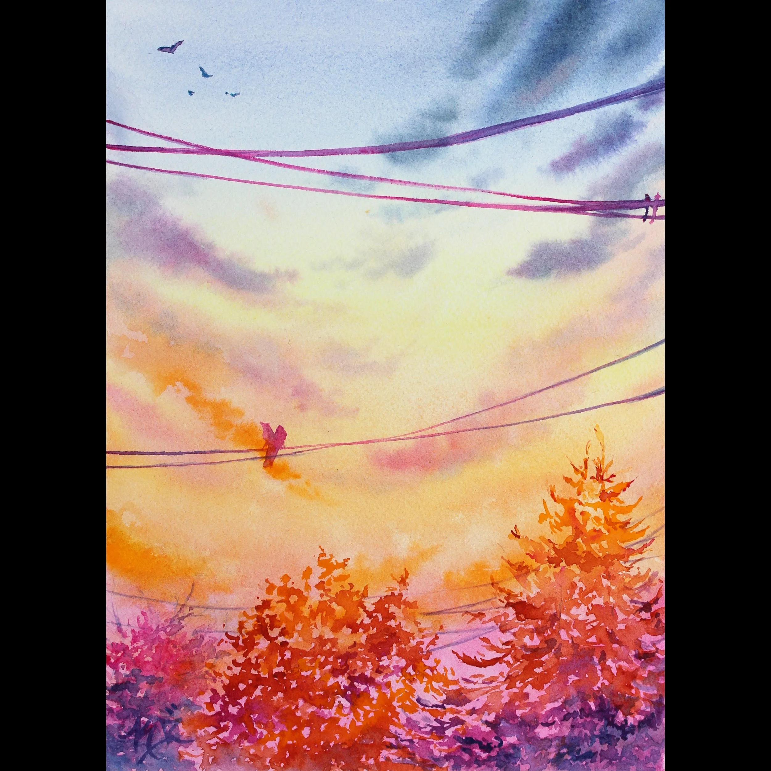 Lovebirds Limned - Archival Fine Art Print